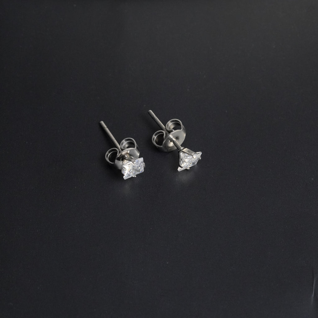 Dual Silhouette Zircon Set 2 Pair (4mm)