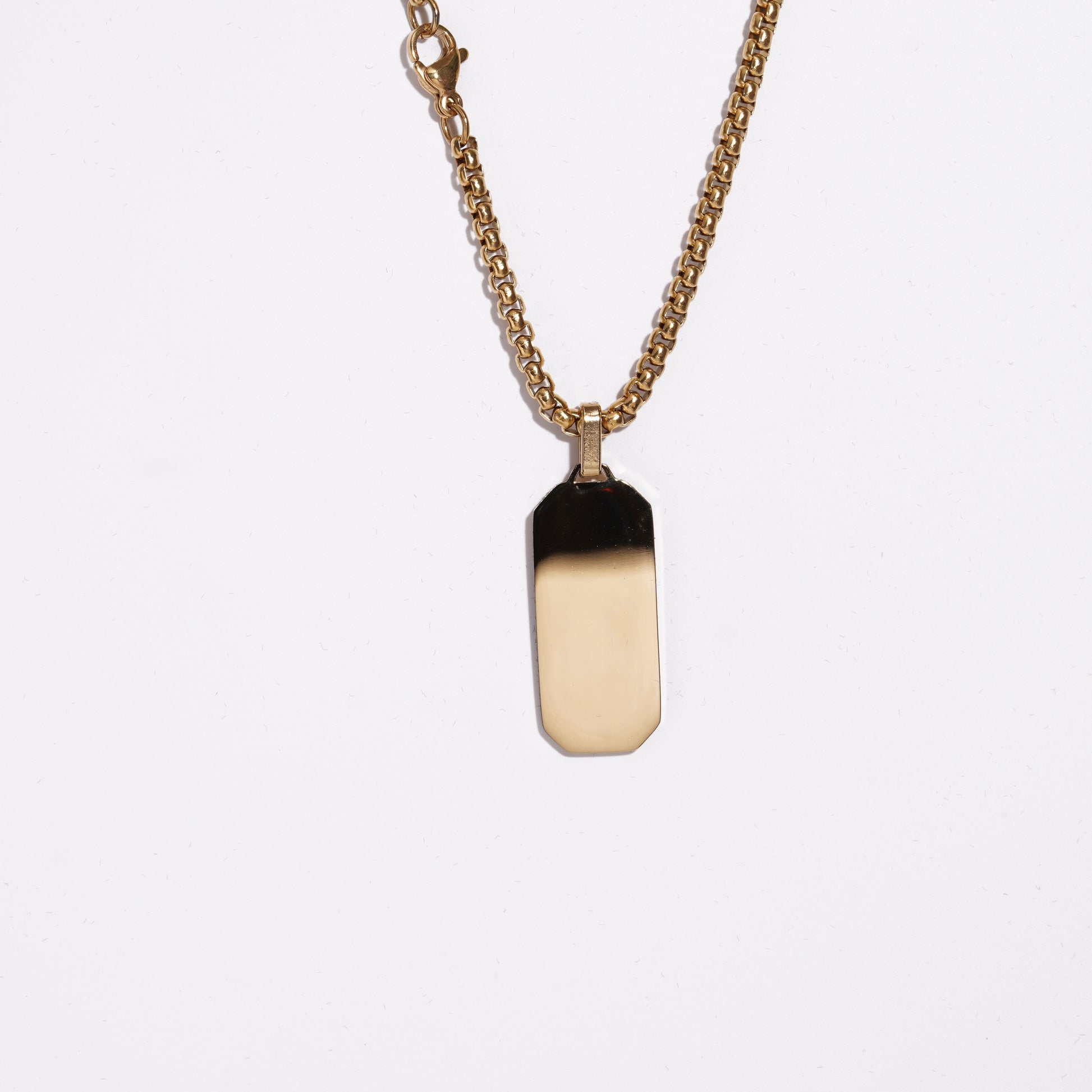 Round Rectangle Pendent With Ball Chain