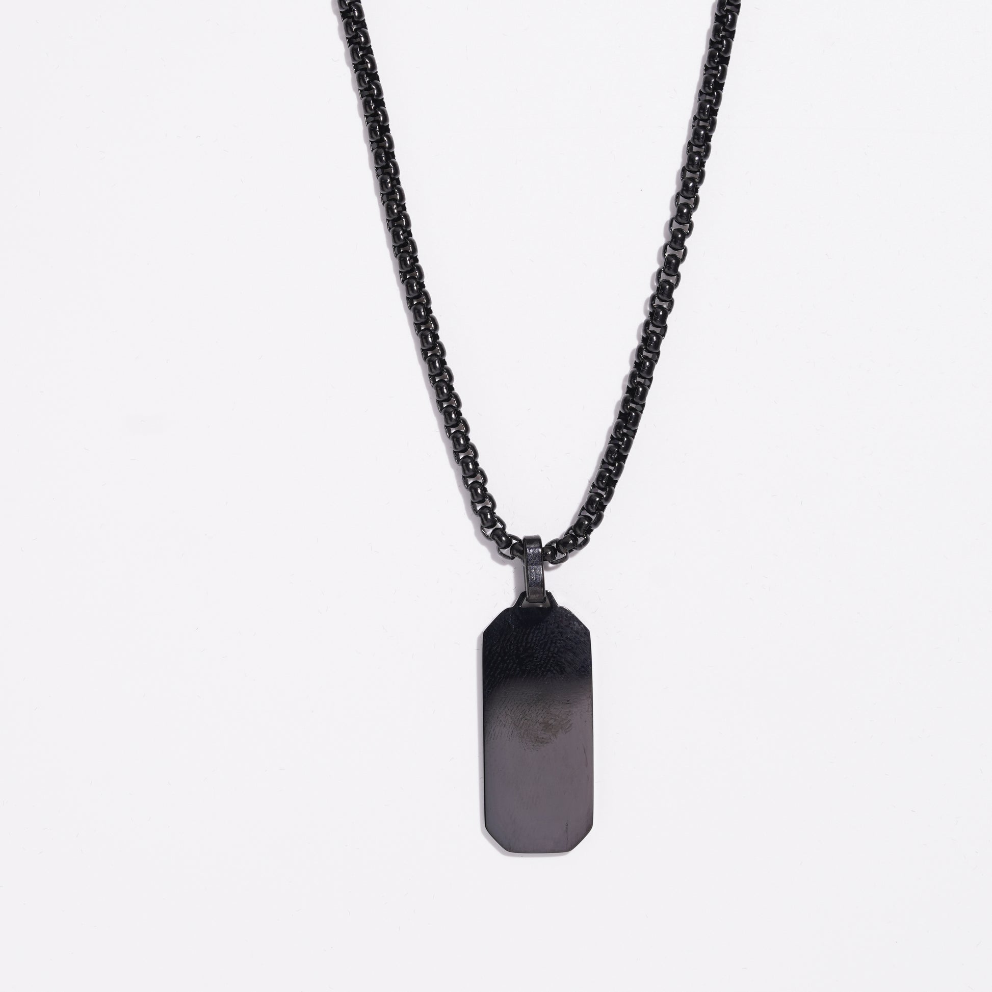 Round Rectangle Pendent With Ball Chain