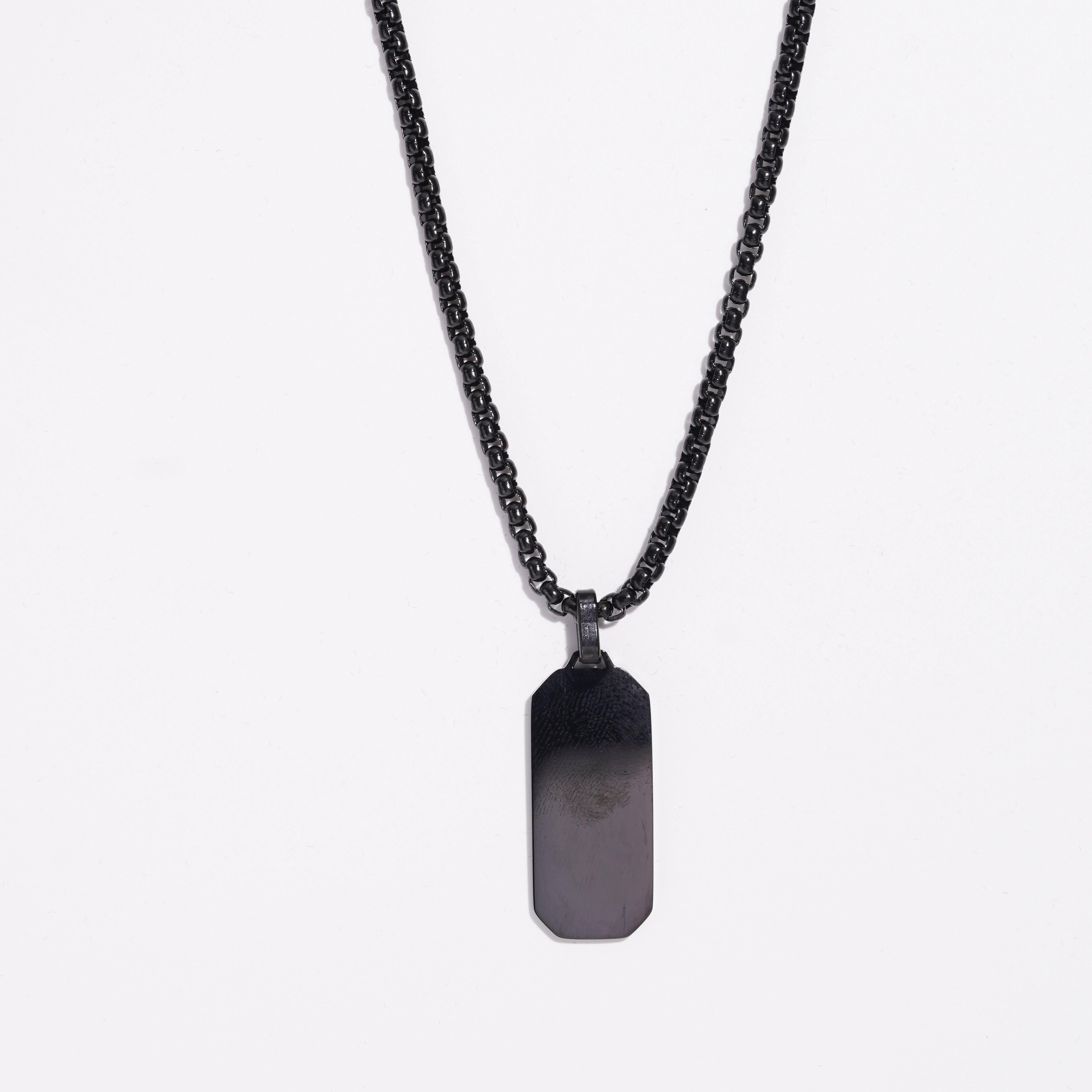 Round Rectangle Pendent With Ball Chain