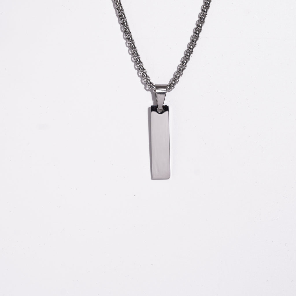 Rectangle Pendent With Ball Chain.