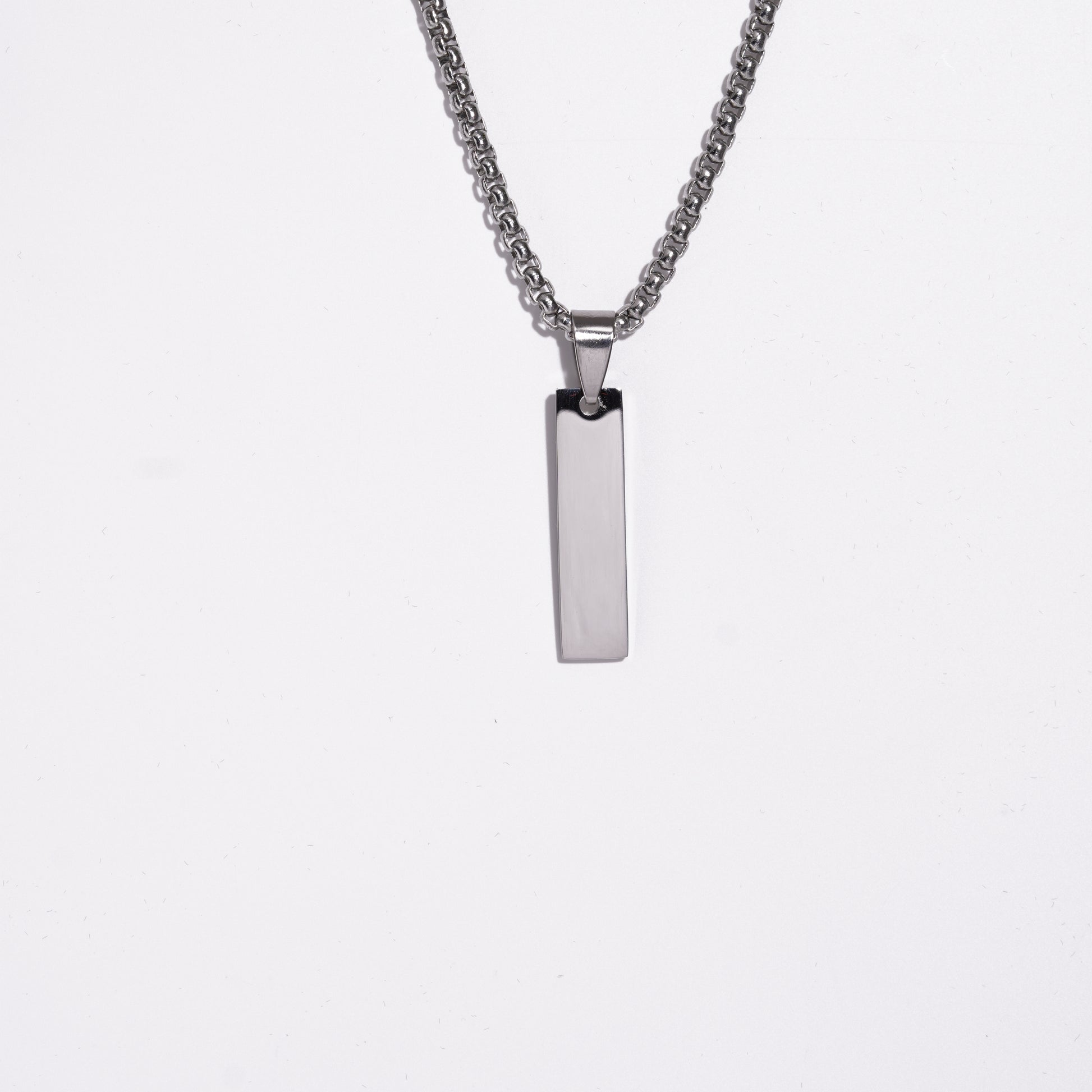 Rectangle Pendent With Ball Chain.