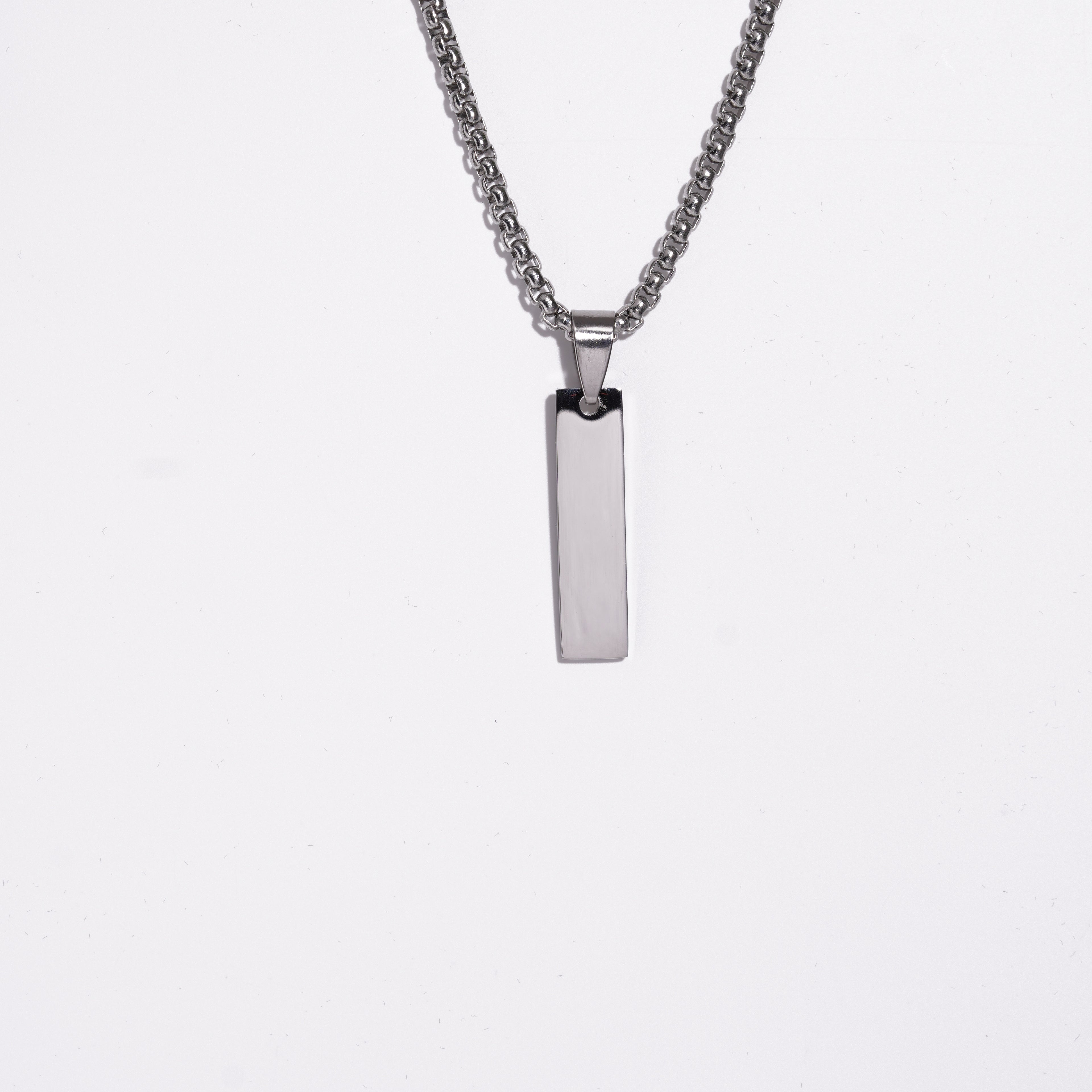 Rectangle Pendent With Ball Chain.