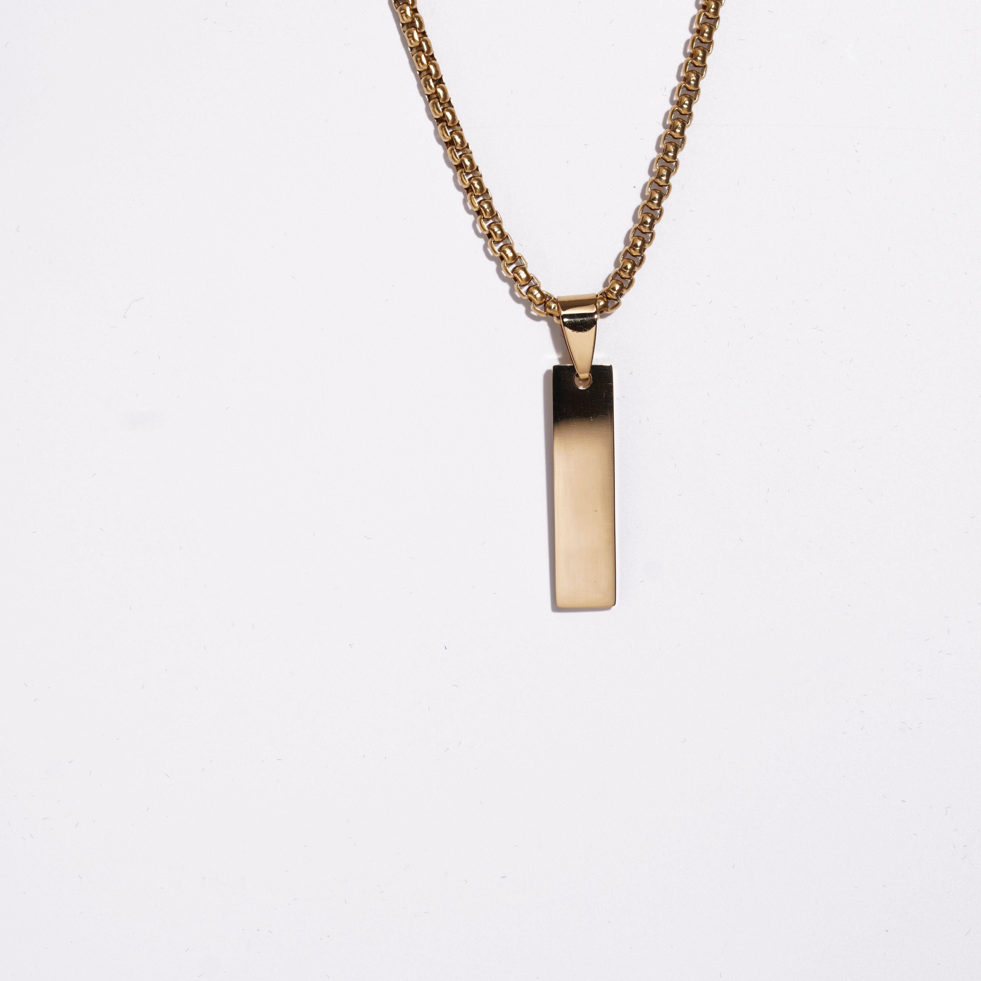Rectangle Pendent With Ball Chain.
