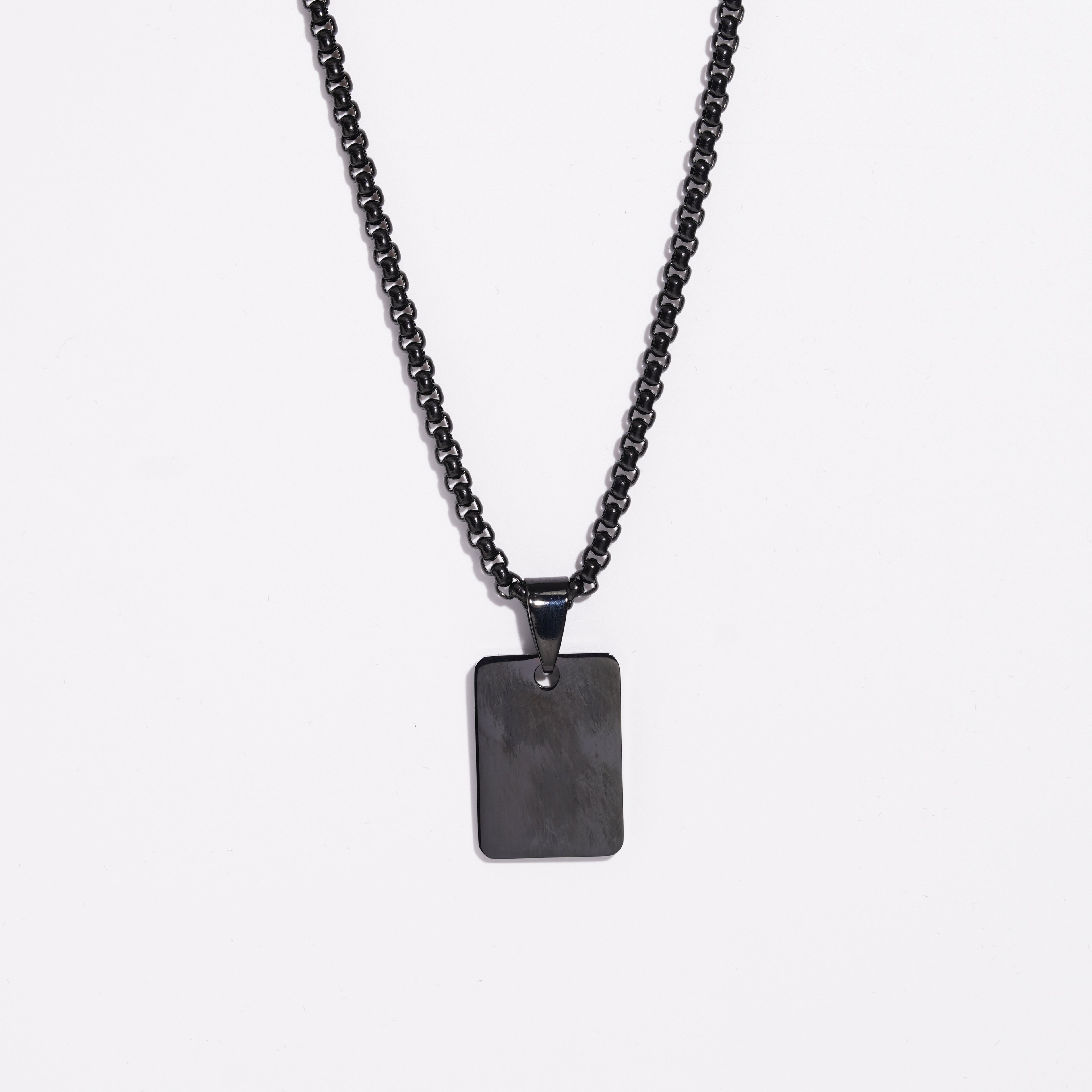 box Pendent With Ball Chain.