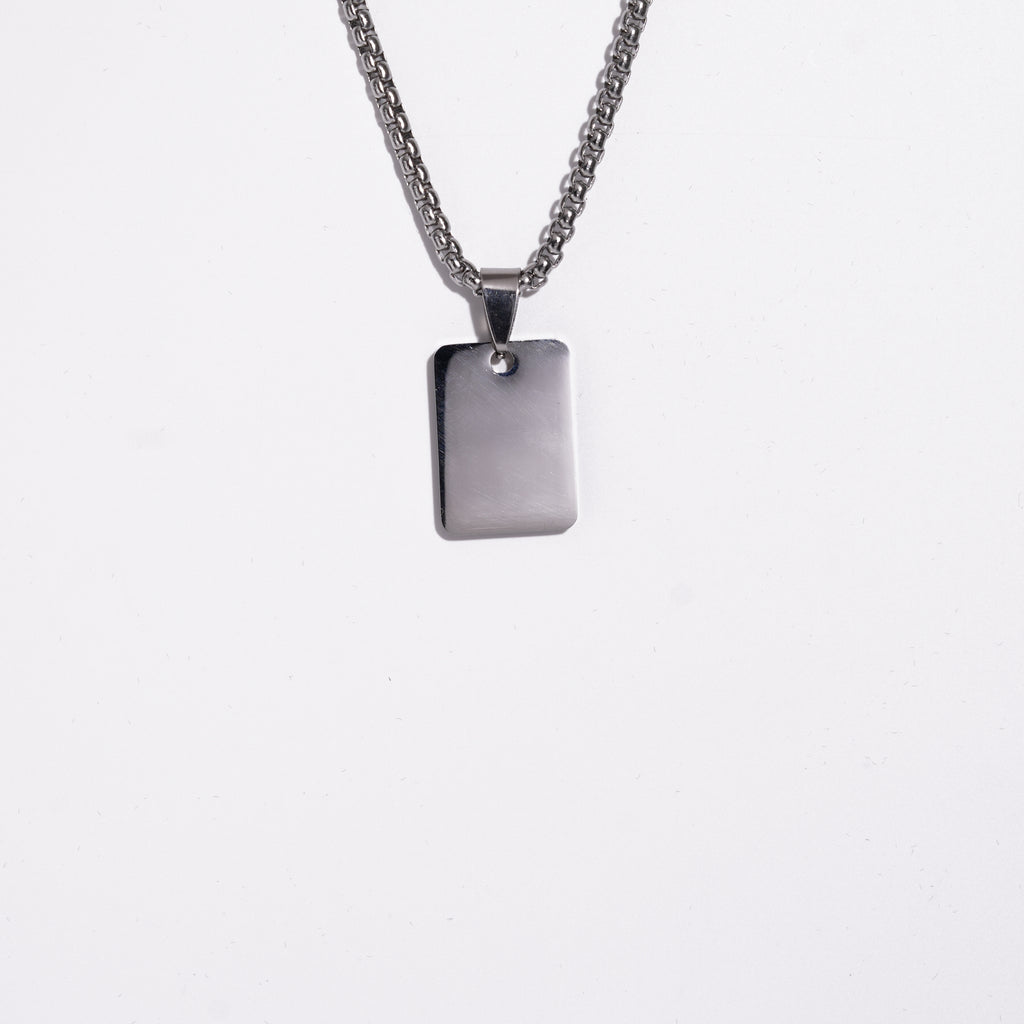 box Pendent With Ball Chain.