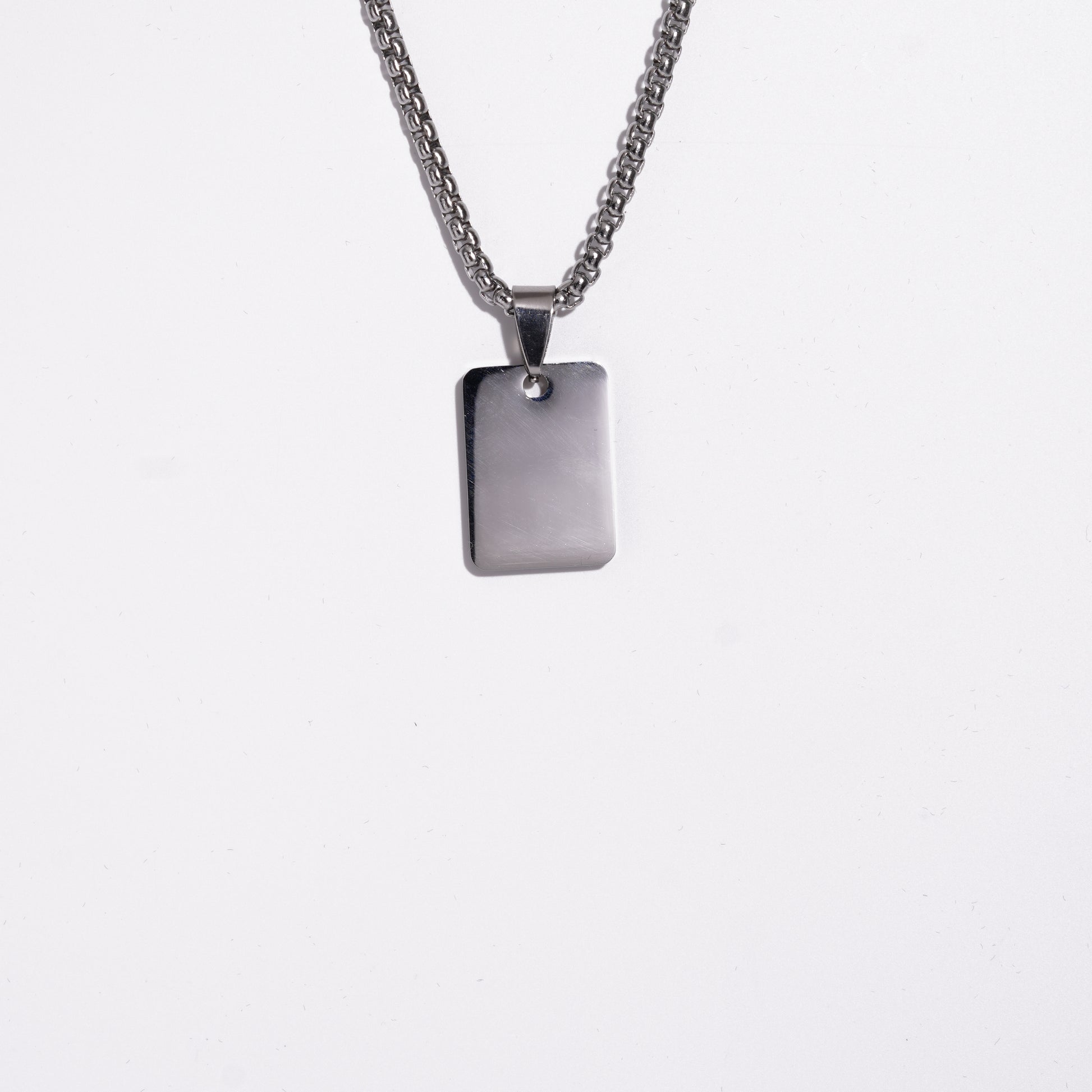 box Pendent With Ball Chain.