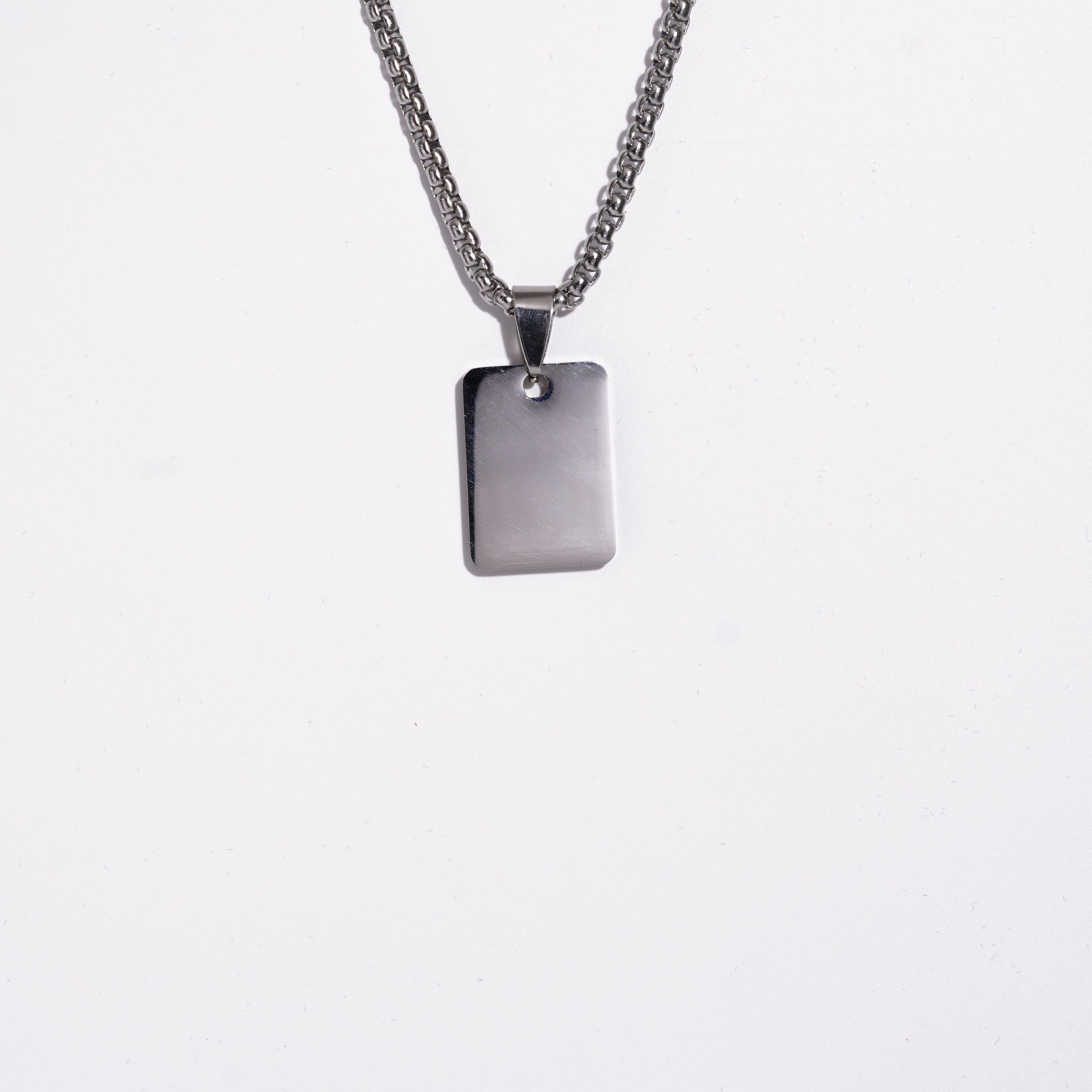 box Pendent With Ball Chain.