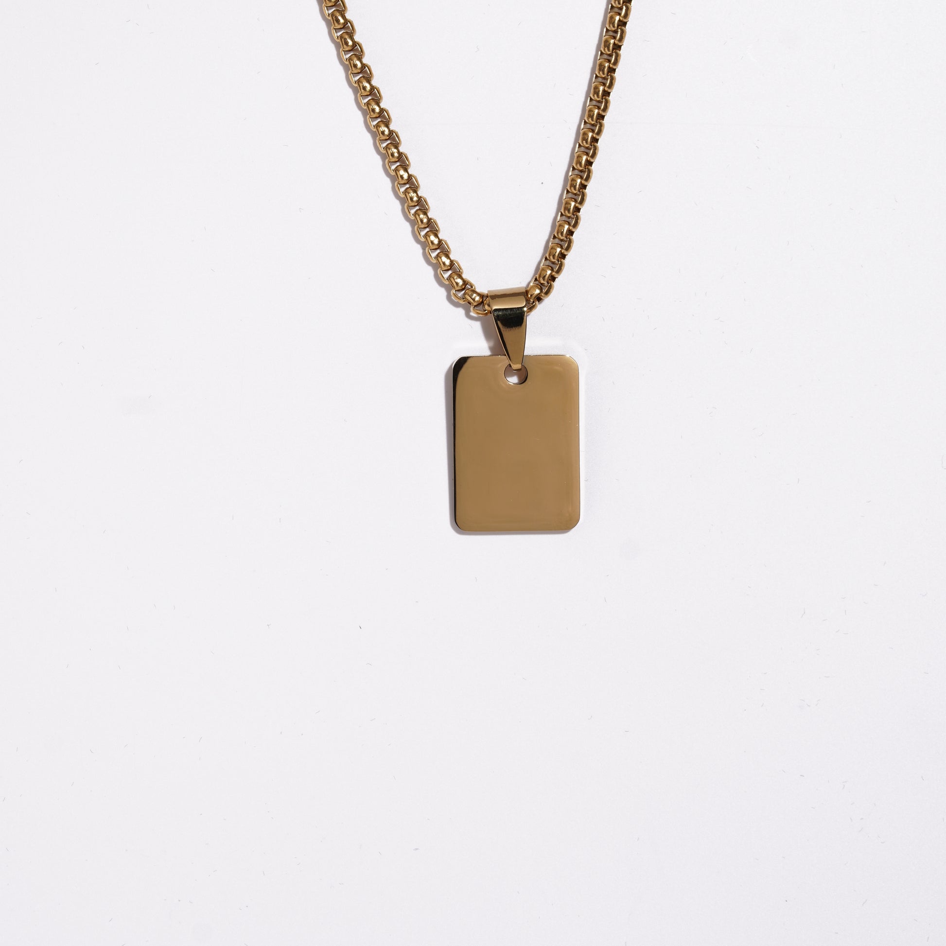 box Pendent With Ball Chain.