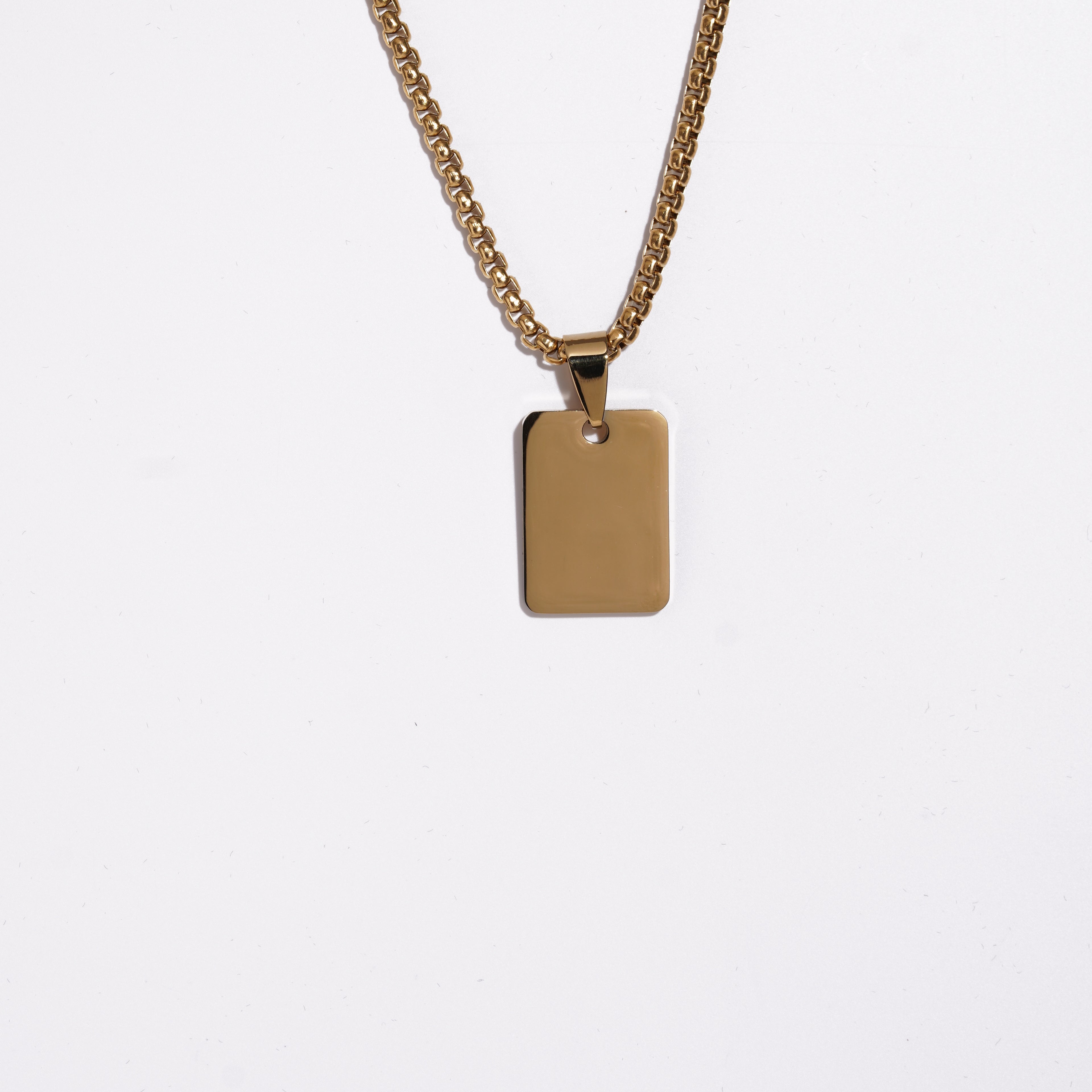 box Pendent With Ball Chain.