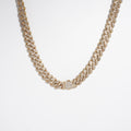 Iced-out Stainless steel Cuban link chain for men's with zirconia diamond started.