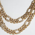 Bold Stainless steel Cuban link chain for men's with zirconia diamond started.