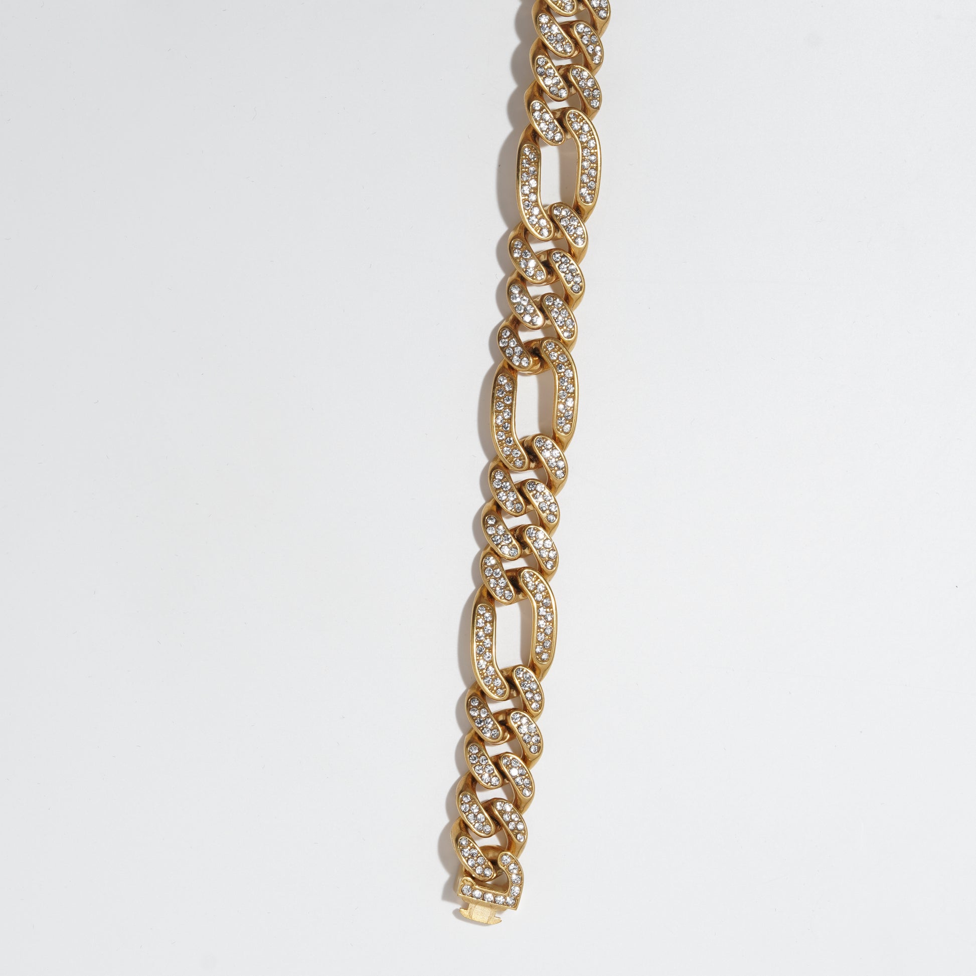 Sleek Stainless steel Cuban link chain for men's with zirconia diamond started.