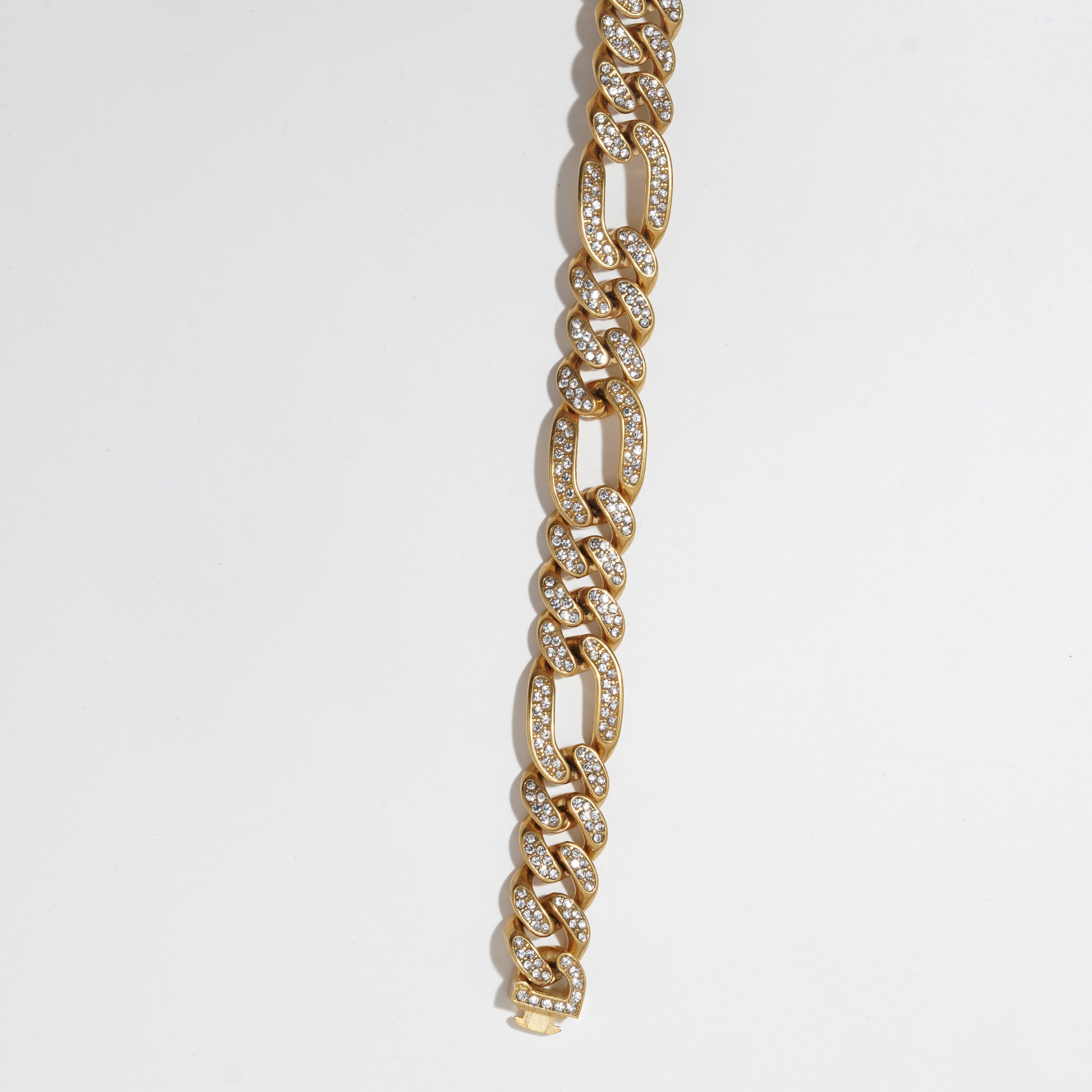 Sleek Stainless steel Cuban link chain for men's with zirconia diamond started.