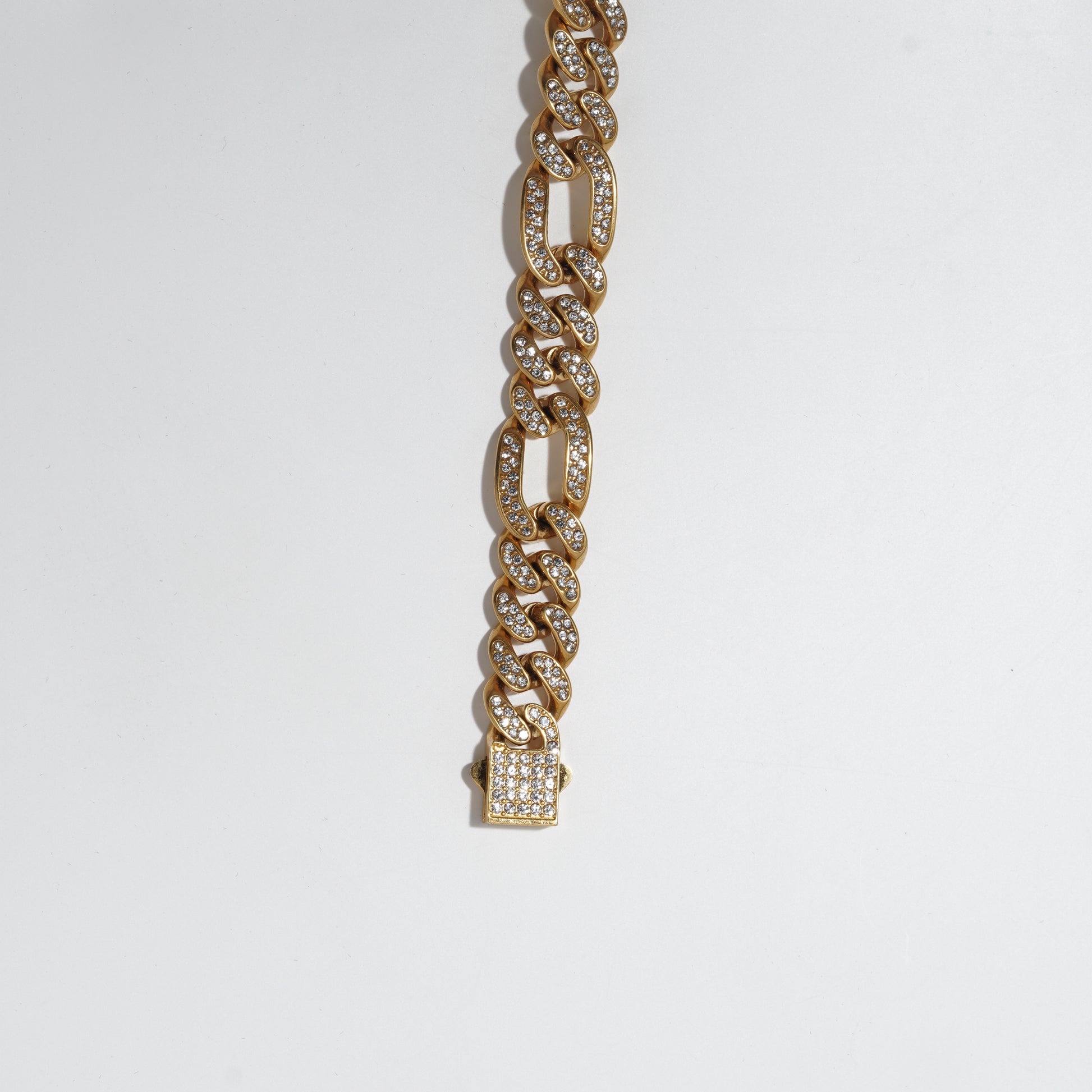 Sleek Stainless steel Cuban link chain for men's with zirconia diamond started.