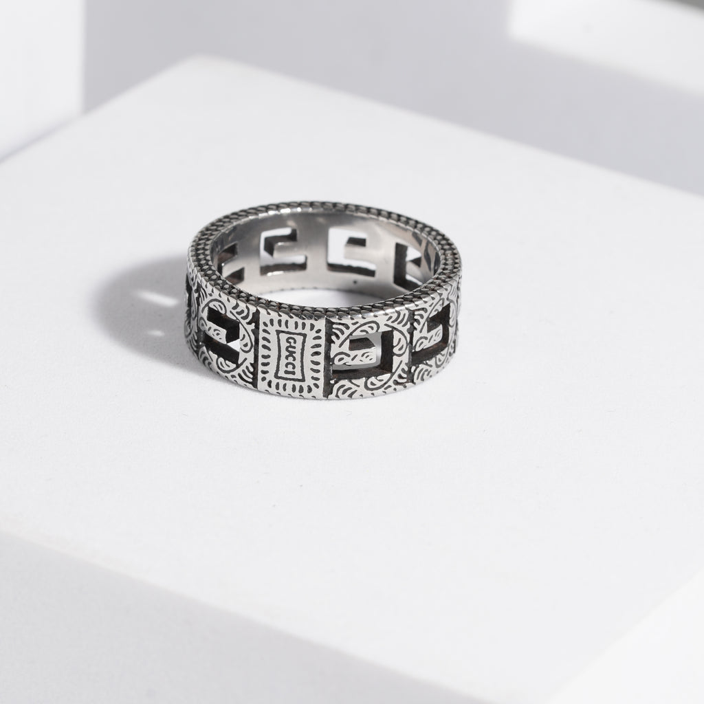 786 Oxidised Ring For Men