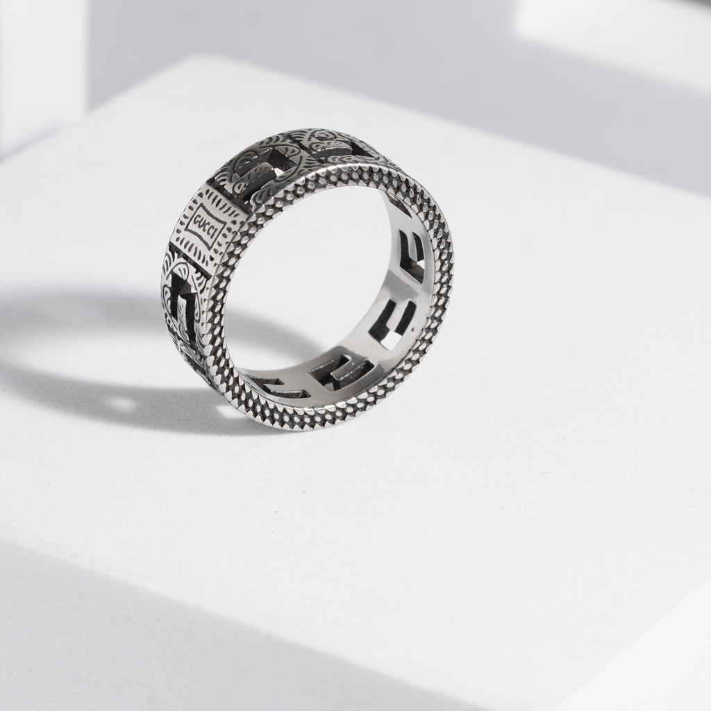 786 Oxidised Ring For Men