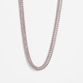 Pink Diamond Unisex Silver Tennis Chain
