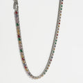 Multicolor Diamond silver Unisex Tennis Chain