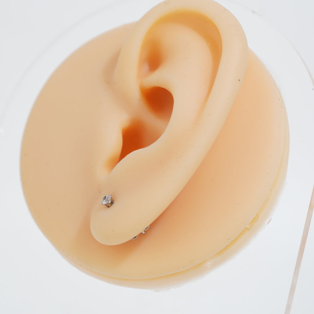 3: Round Mini Cuban Zircon Diamound Studs UNISEX Set of 20pcs. (2.5MM)