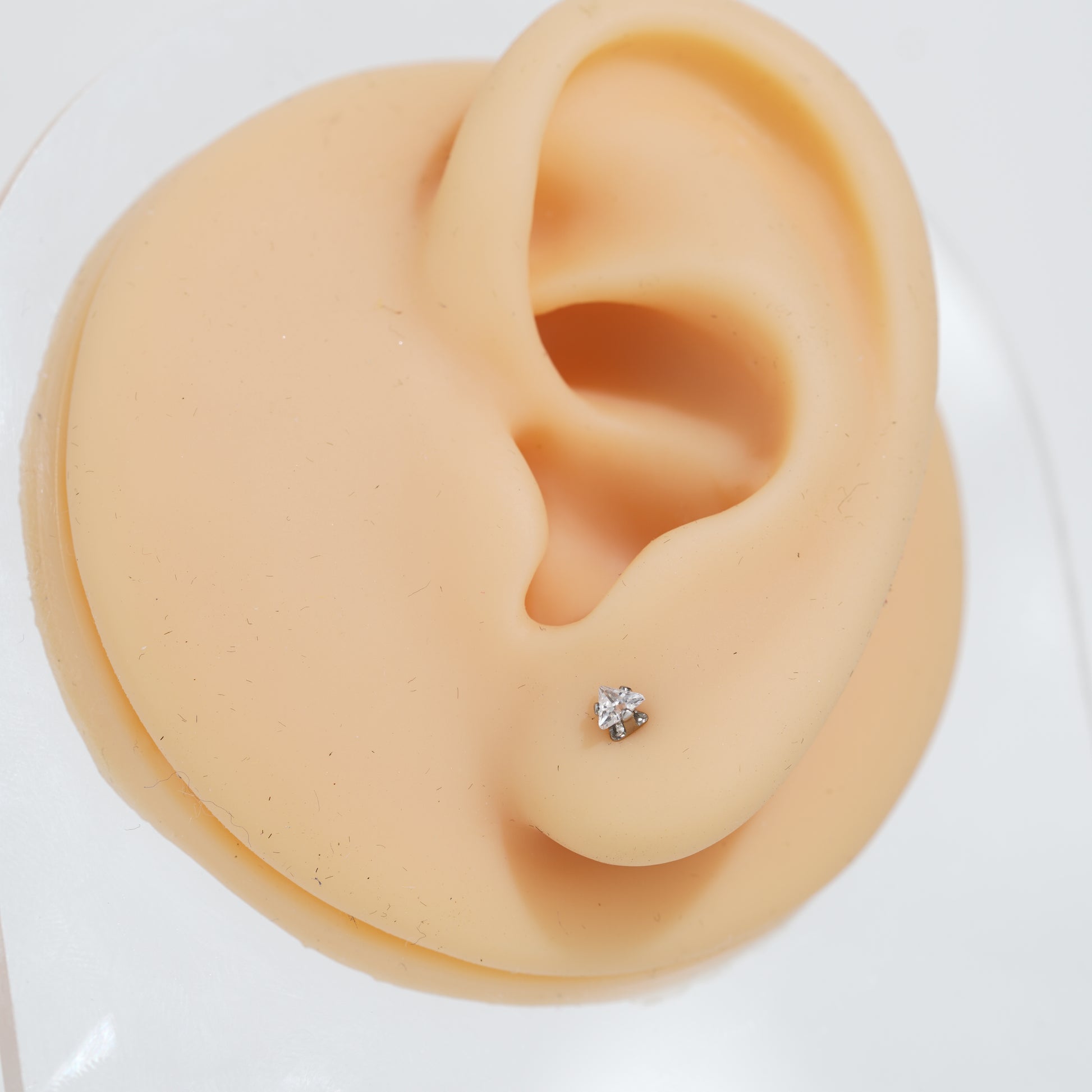 5: Mini Tri Cuban Zircon Diamound Studs UNISEX Set of 20pcs. (3 MM)