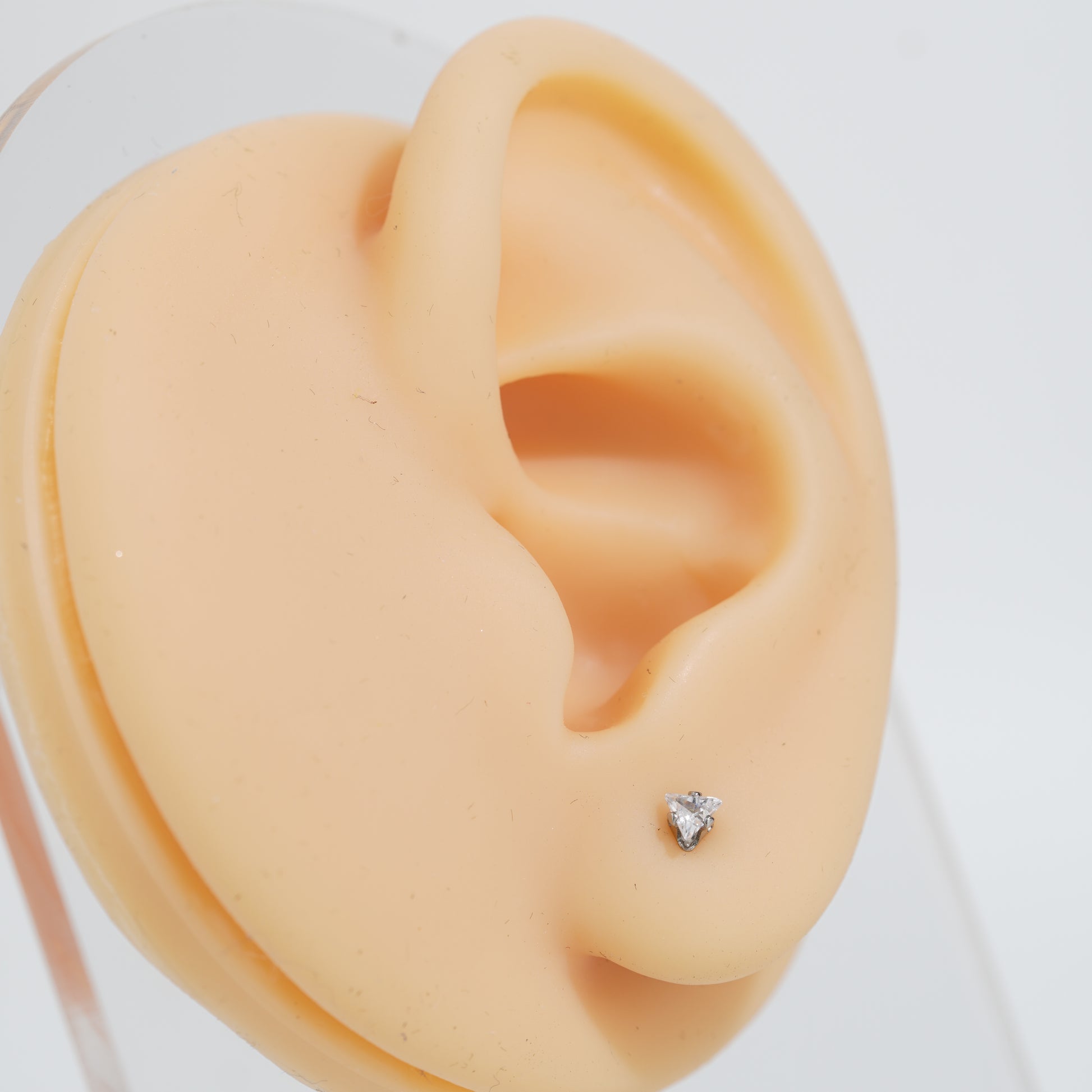 5: Mini Tri Cuban Zircon Diamound Studs UNISEX Set of 20pcs. (3 MM)