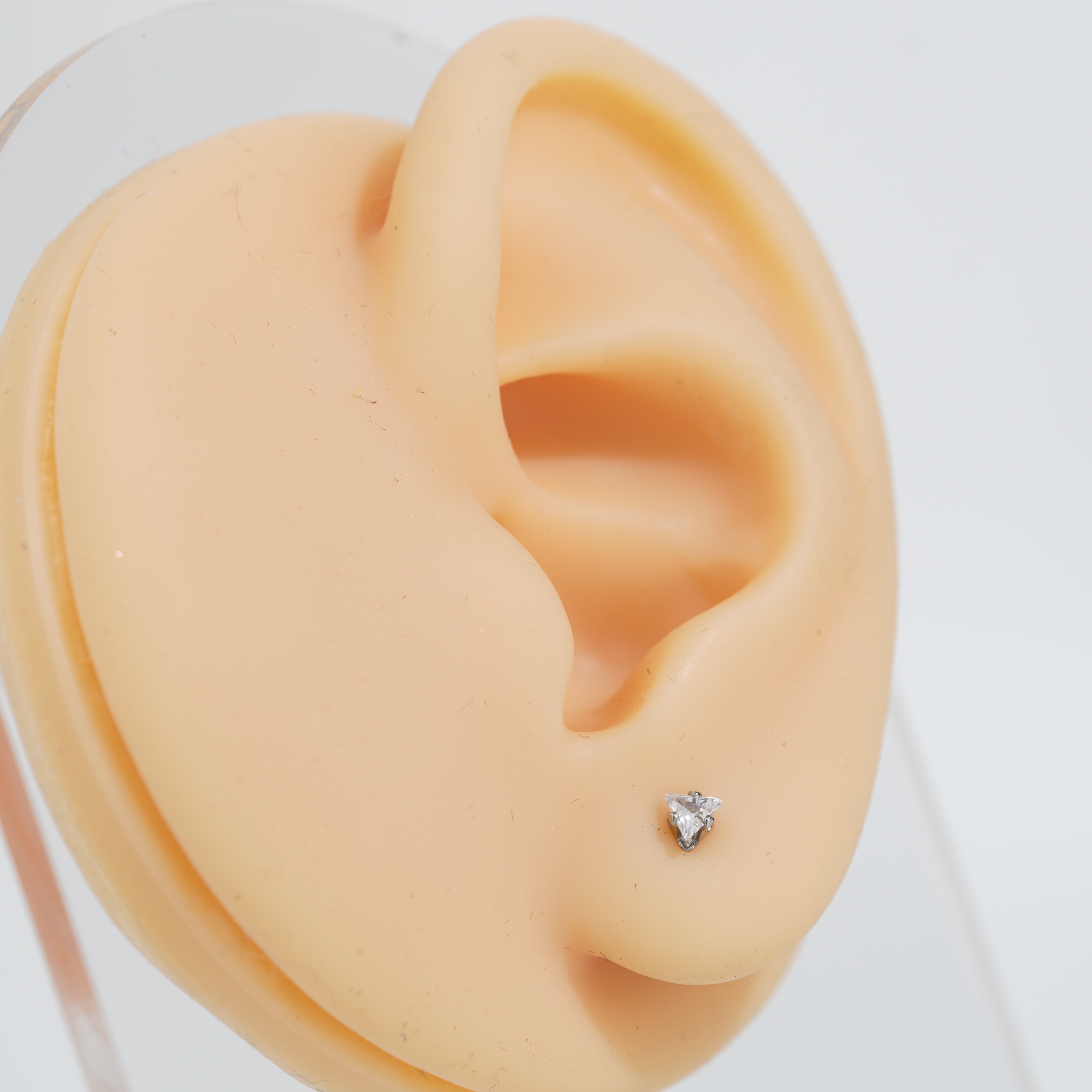 5: Mini Tri Cuban Zircon Diamound Studs UNISEX Set of 20pcs. (3 MM)