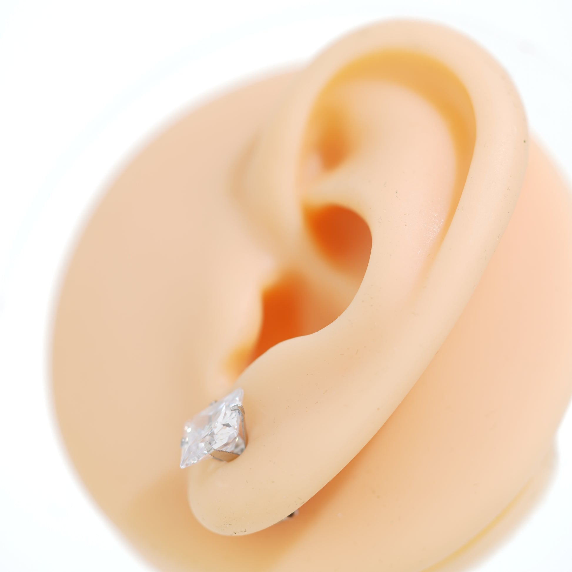 8: Bold Square Cuban Zircon Diamound Studs UNISEX Set of 20pcs. (8 MM)