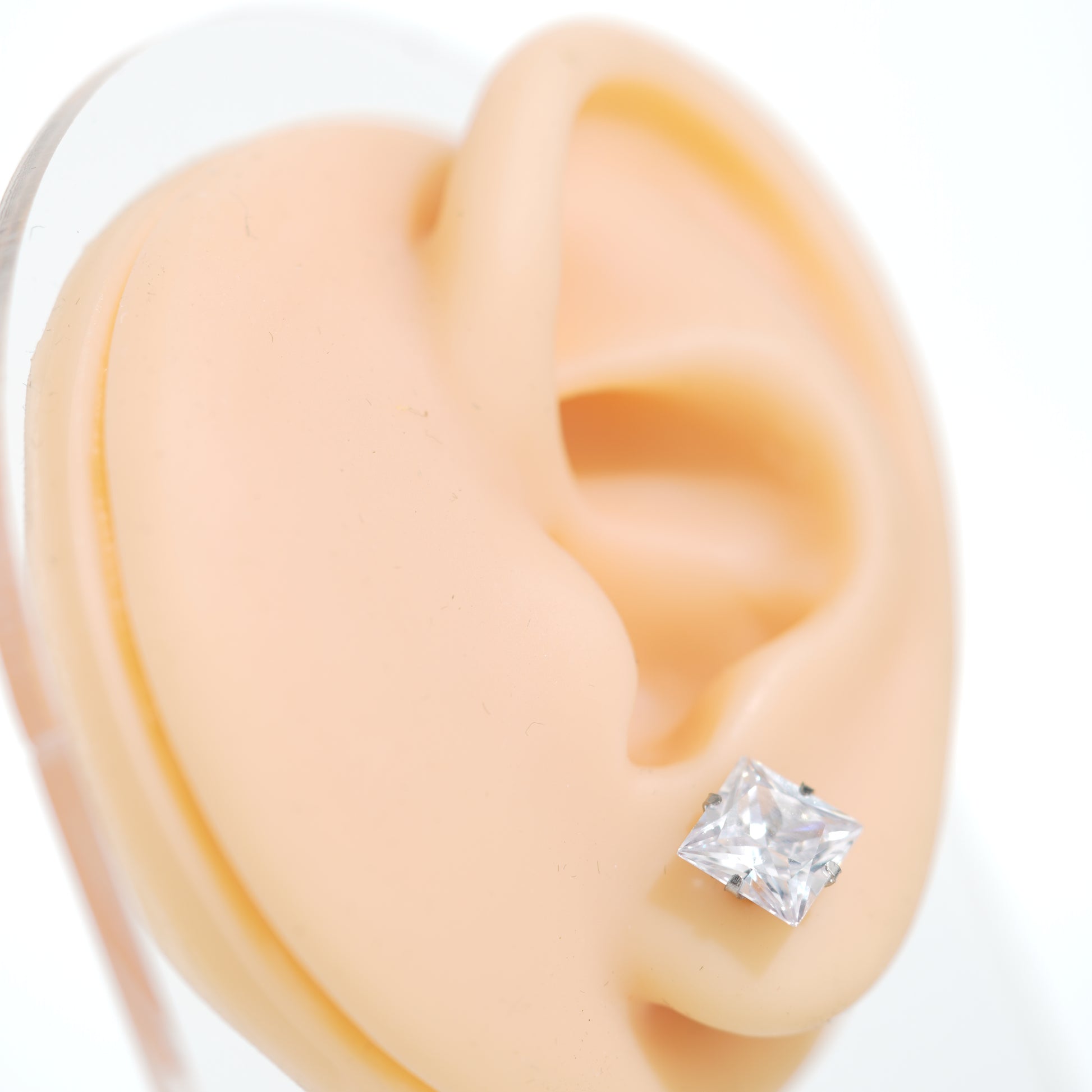 8: Bold Square Cuban Zircon Diamound Studs UNISEX Set of 20pcs. (8 MM)