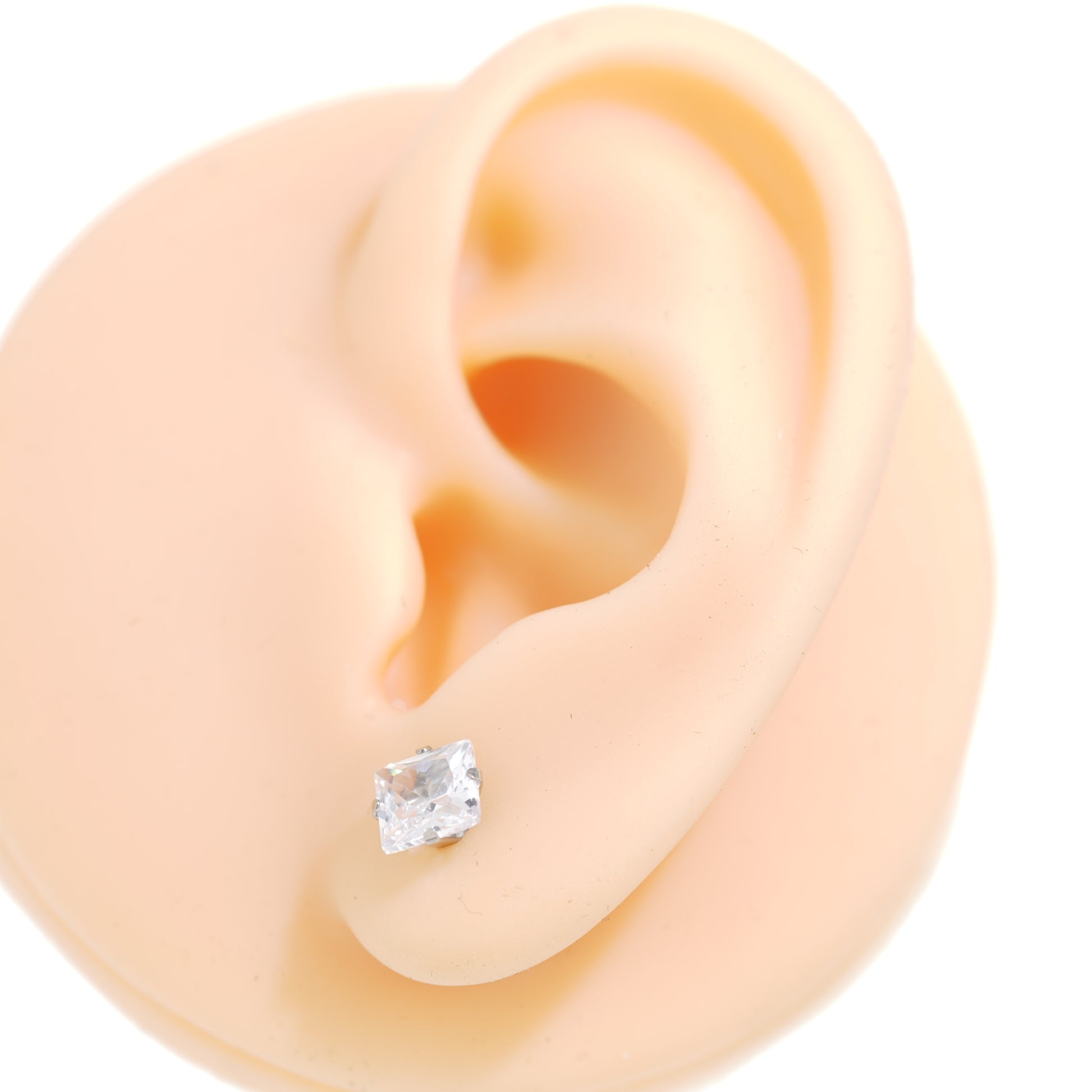 9: XL circle Cuban Zircon Diamound Studs UNISEX Set of 20pcs. (6 MM)
