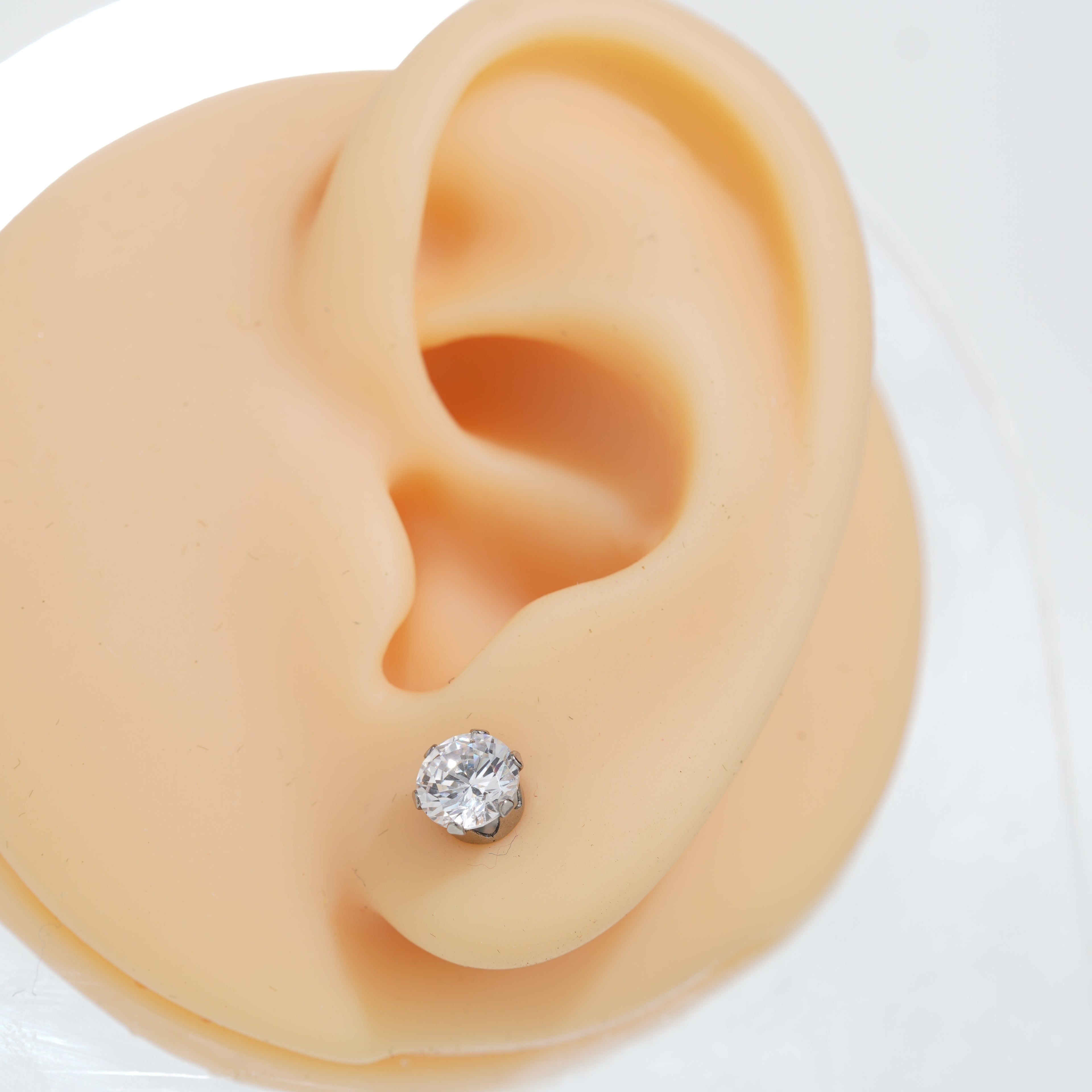 10: X Circle Cuban Zircon Diamond Studs UNISEX Set of 20pcs. (6 MM)