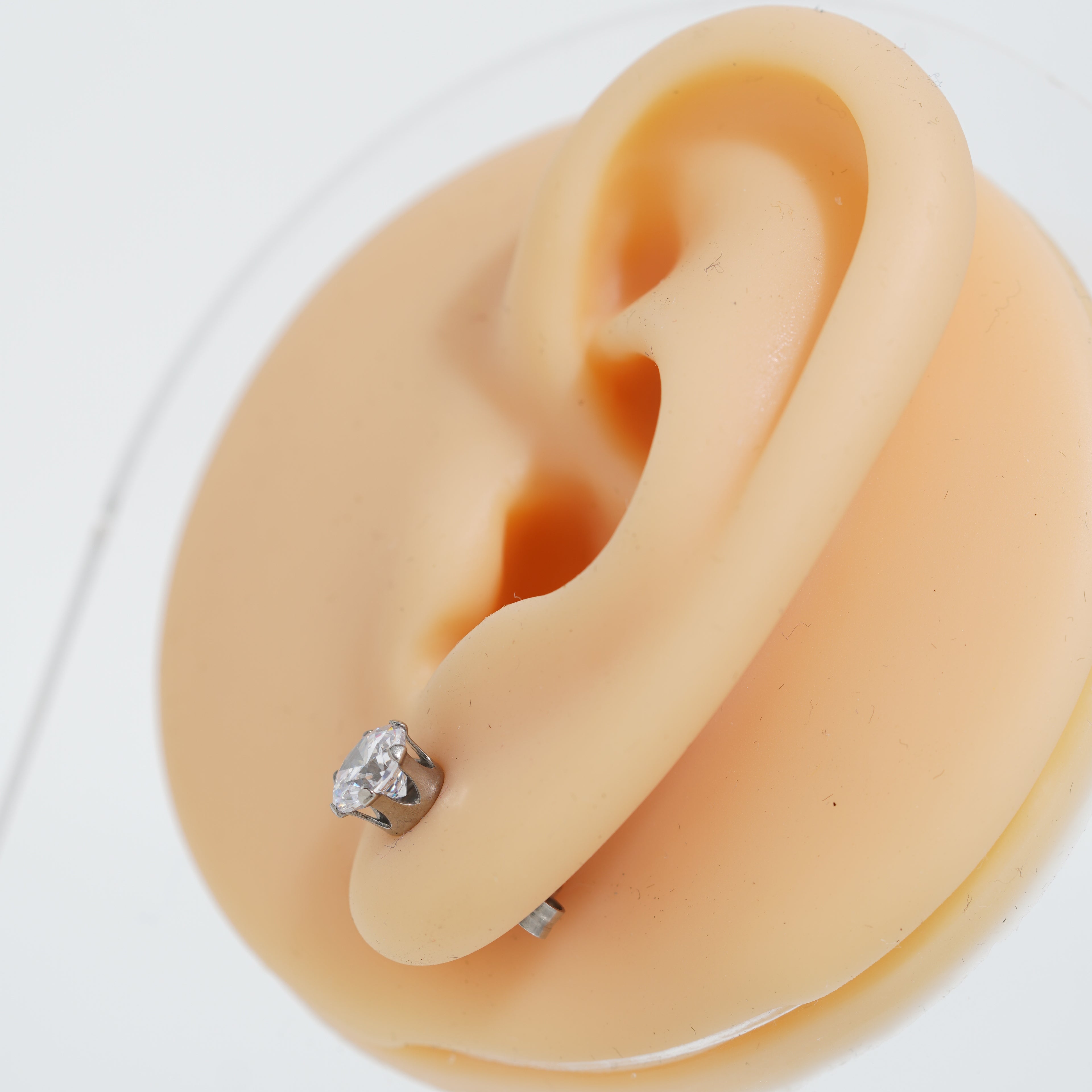 10: X Circle Cuban Zircon Diamond Studs UNISEX Set of 20pcs. (6 MM)