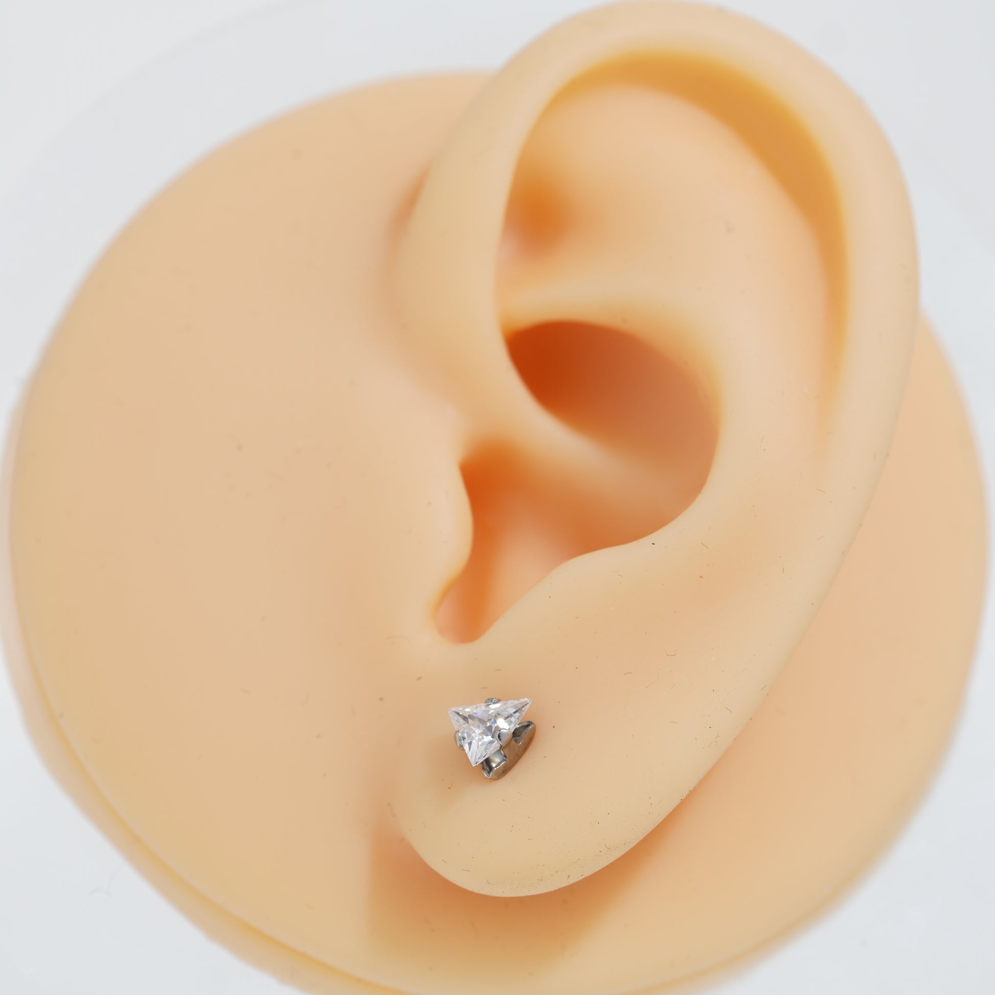 12: Mid Bold Tri Cuban Zircon Diamound Studs UNISEX Set of 20pcs. (5 MM)