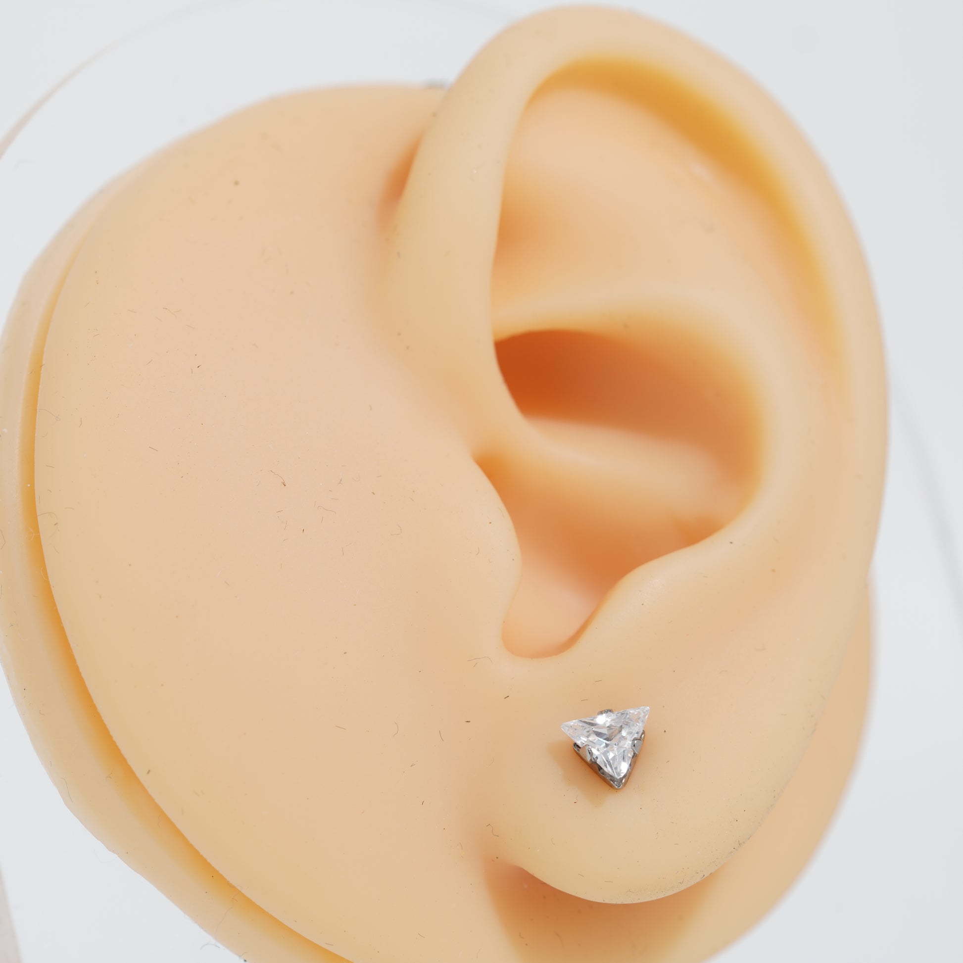 12: Mid Bold Tri Cuban Zircon Diamound Studs UNISEX Set of 20pcs. (5 MM)