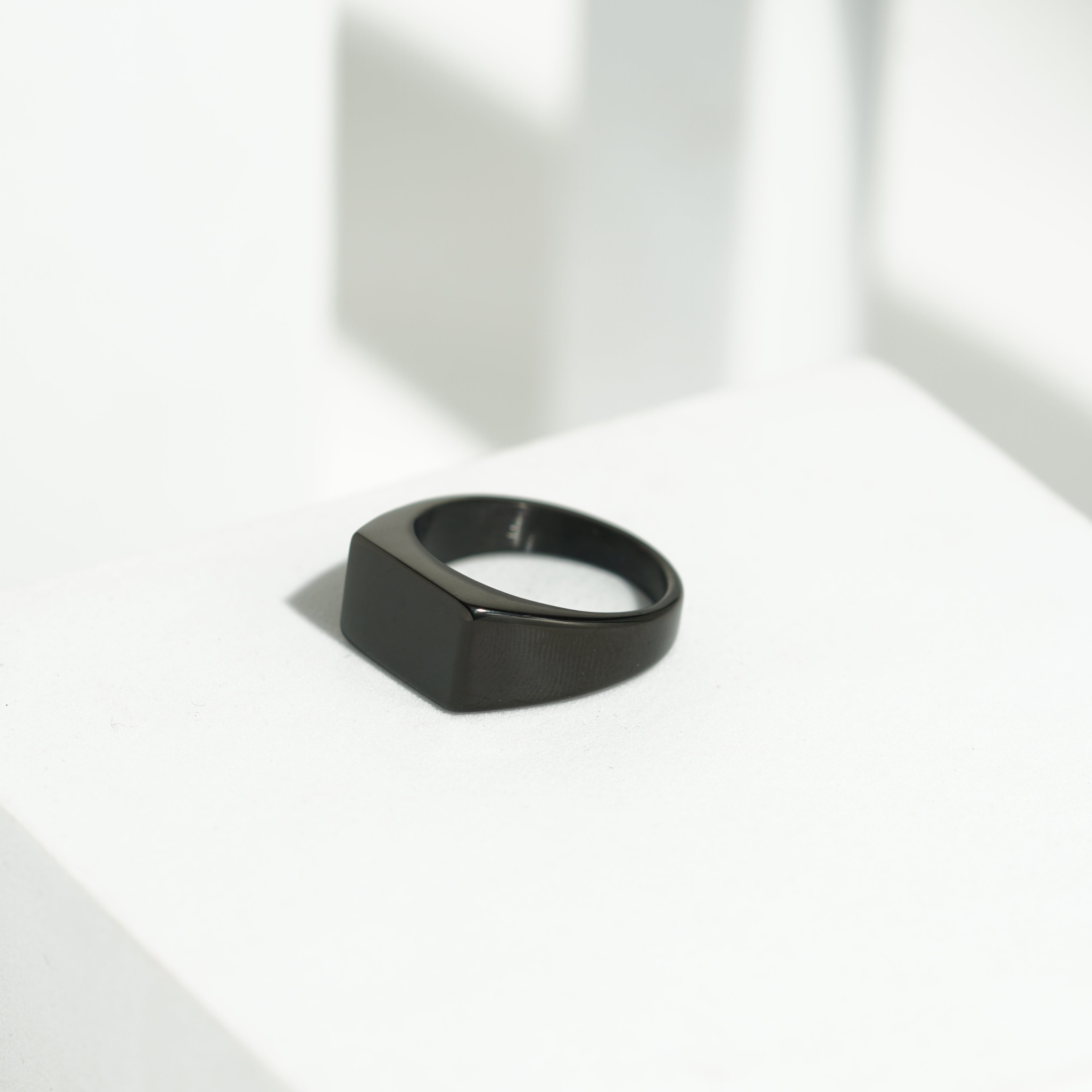 36 Minimalist black Signet Ring