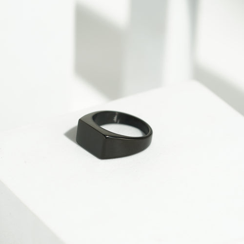 36 Minimalist black Signet Ring