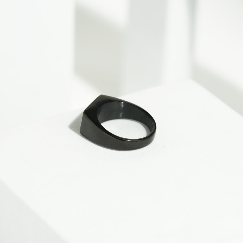 36 Minimalist black Signet Ring
