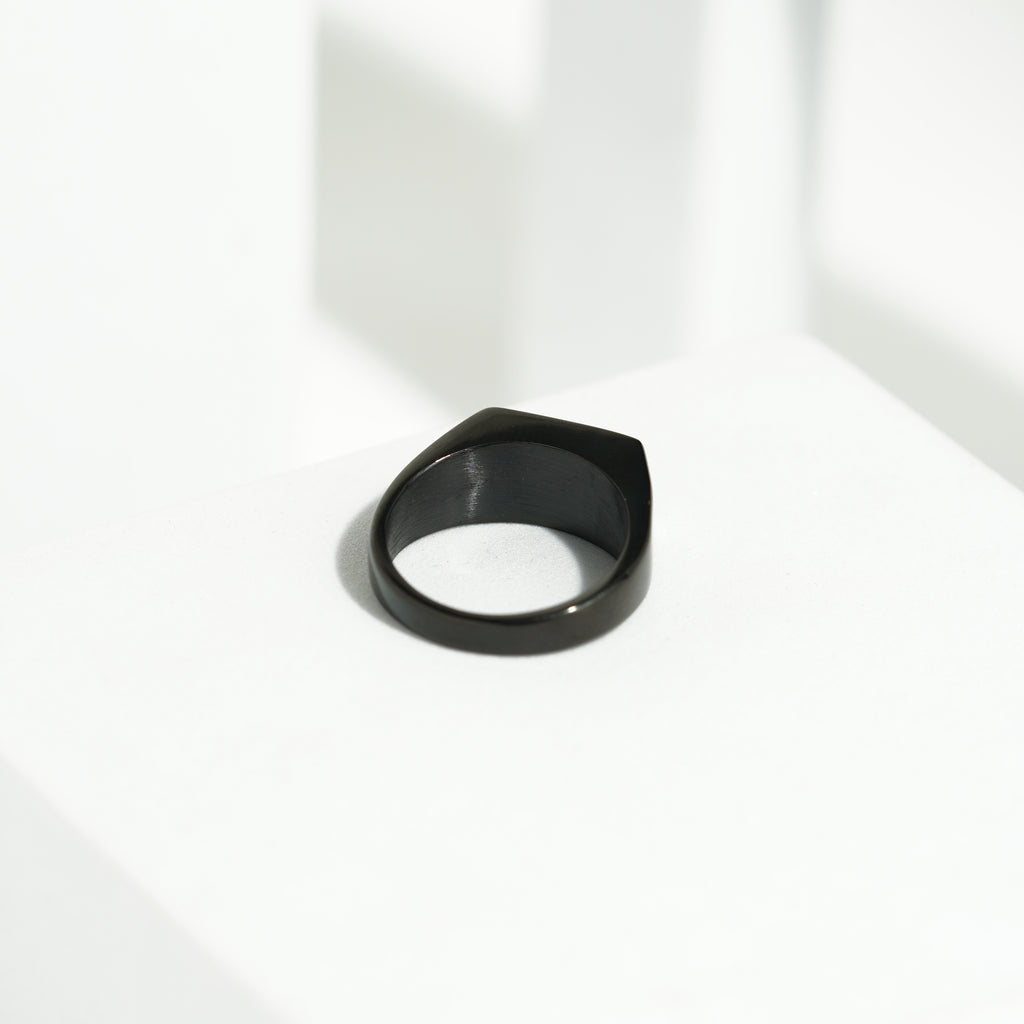36 Minimalist black Signet Ring