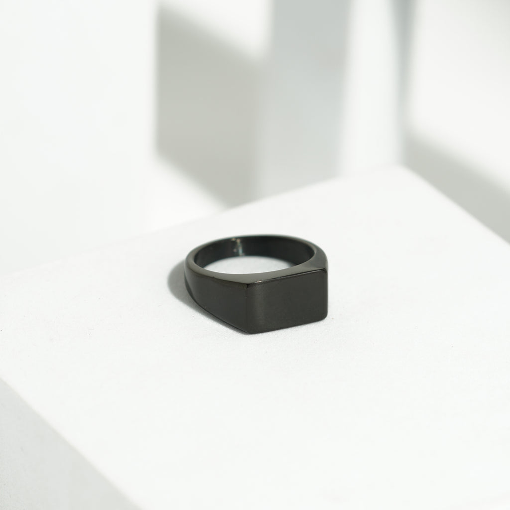 36 Minimalist black Signet Ring
