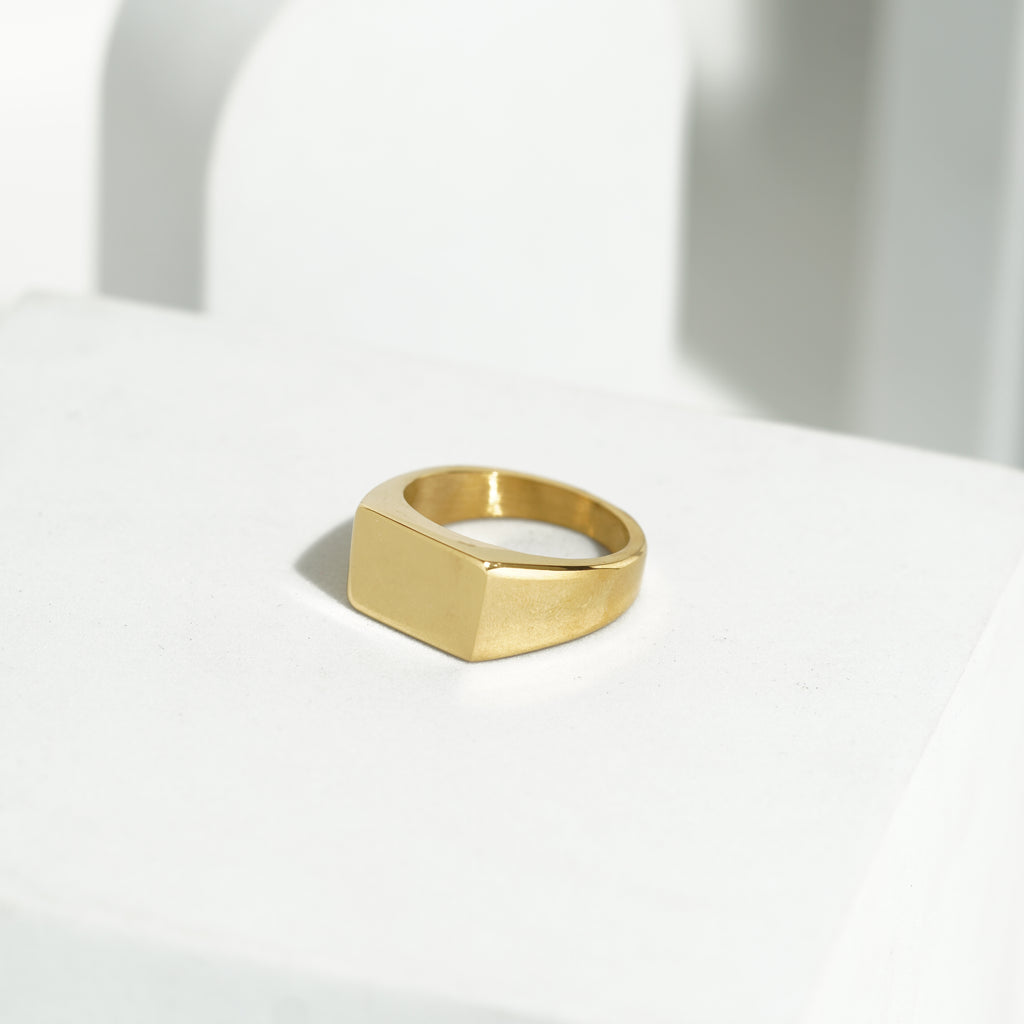 36 Minimalist Gold Signet Ring