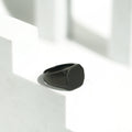 (828) Bold black mens ring