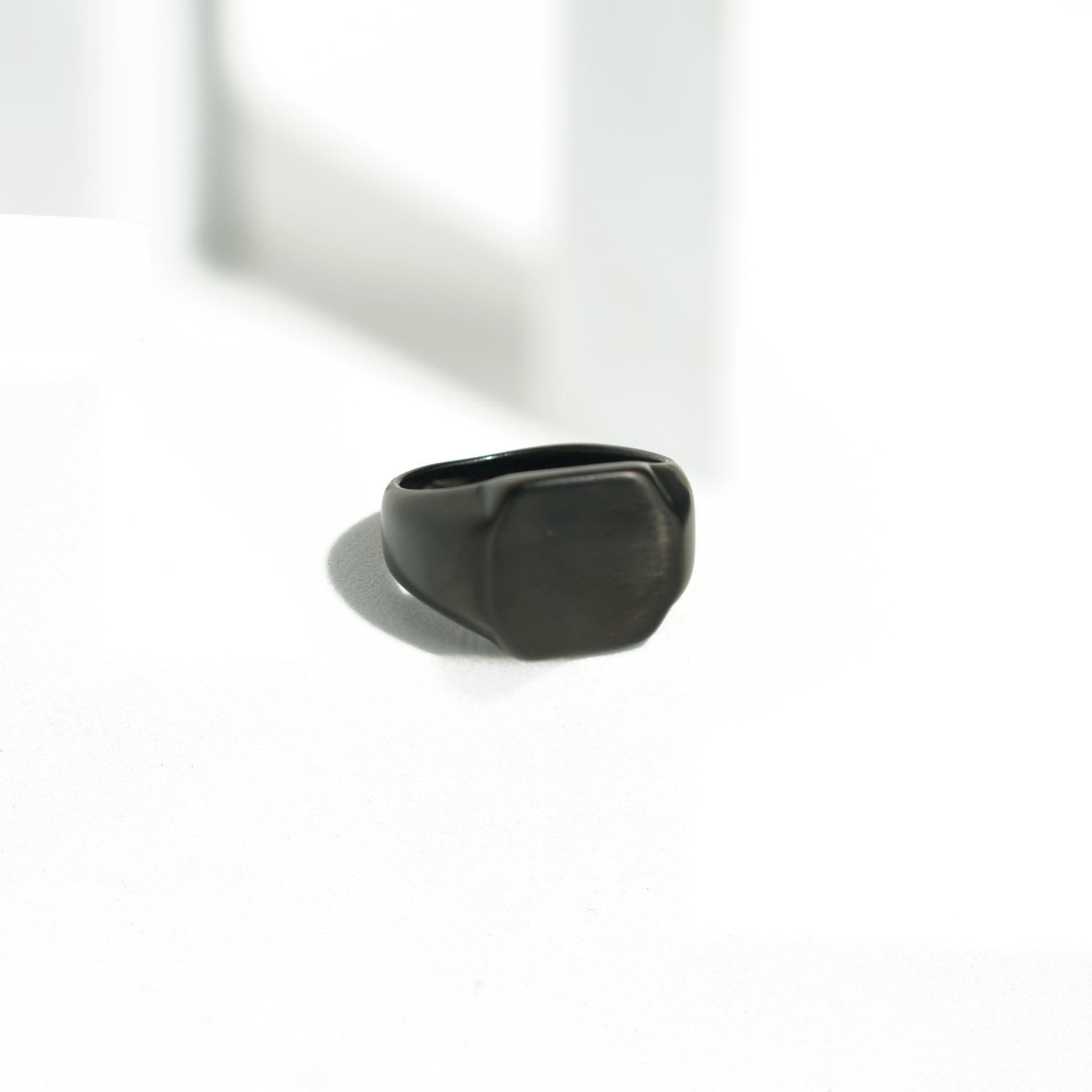 (828) Bold black mens ring