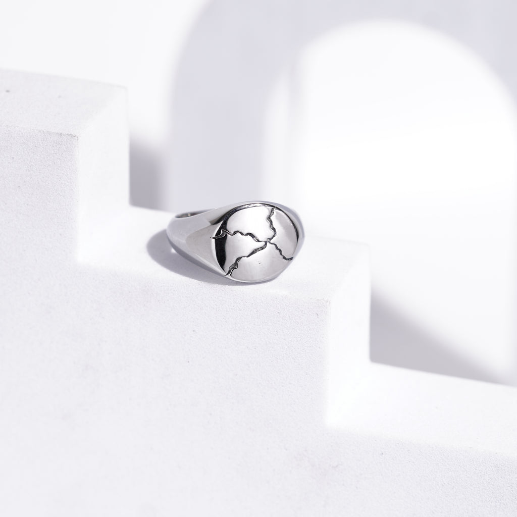 (96) Erupted pattern ring for mens