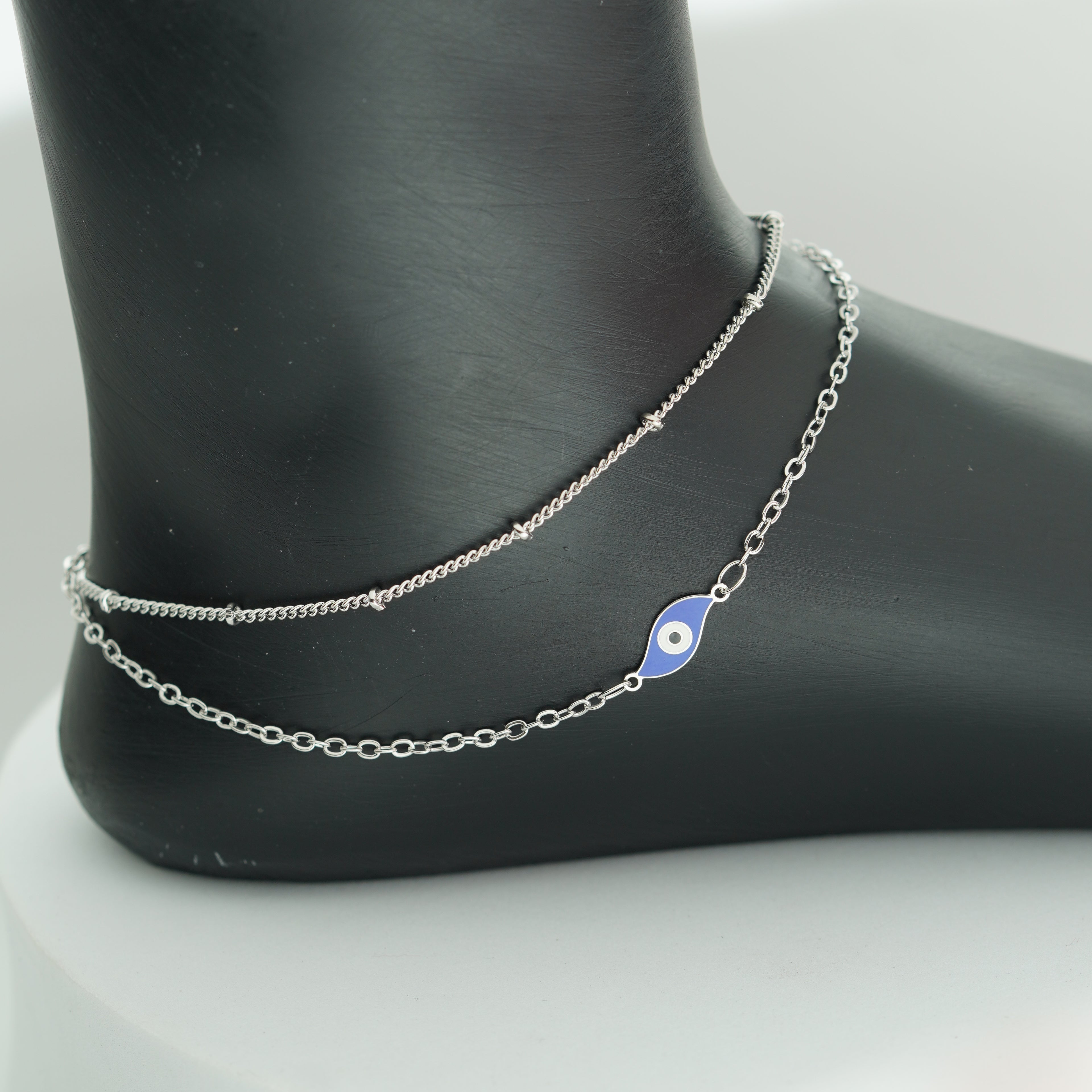 (3B) EVIL EYE DOUBLE LAYER ANKLETS