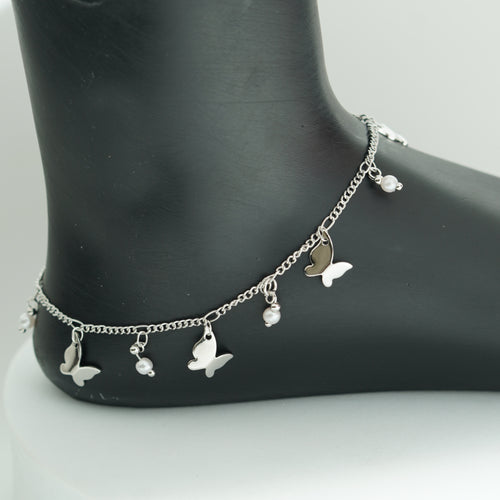 (1D) BUTTERFLY PEARL ANKLET