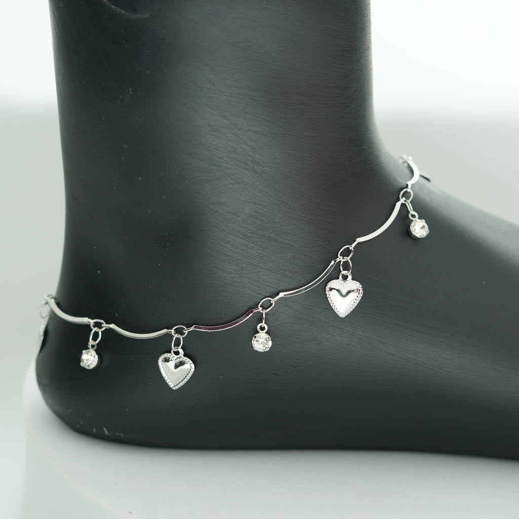 (8A) SHINY HEART ANKLET