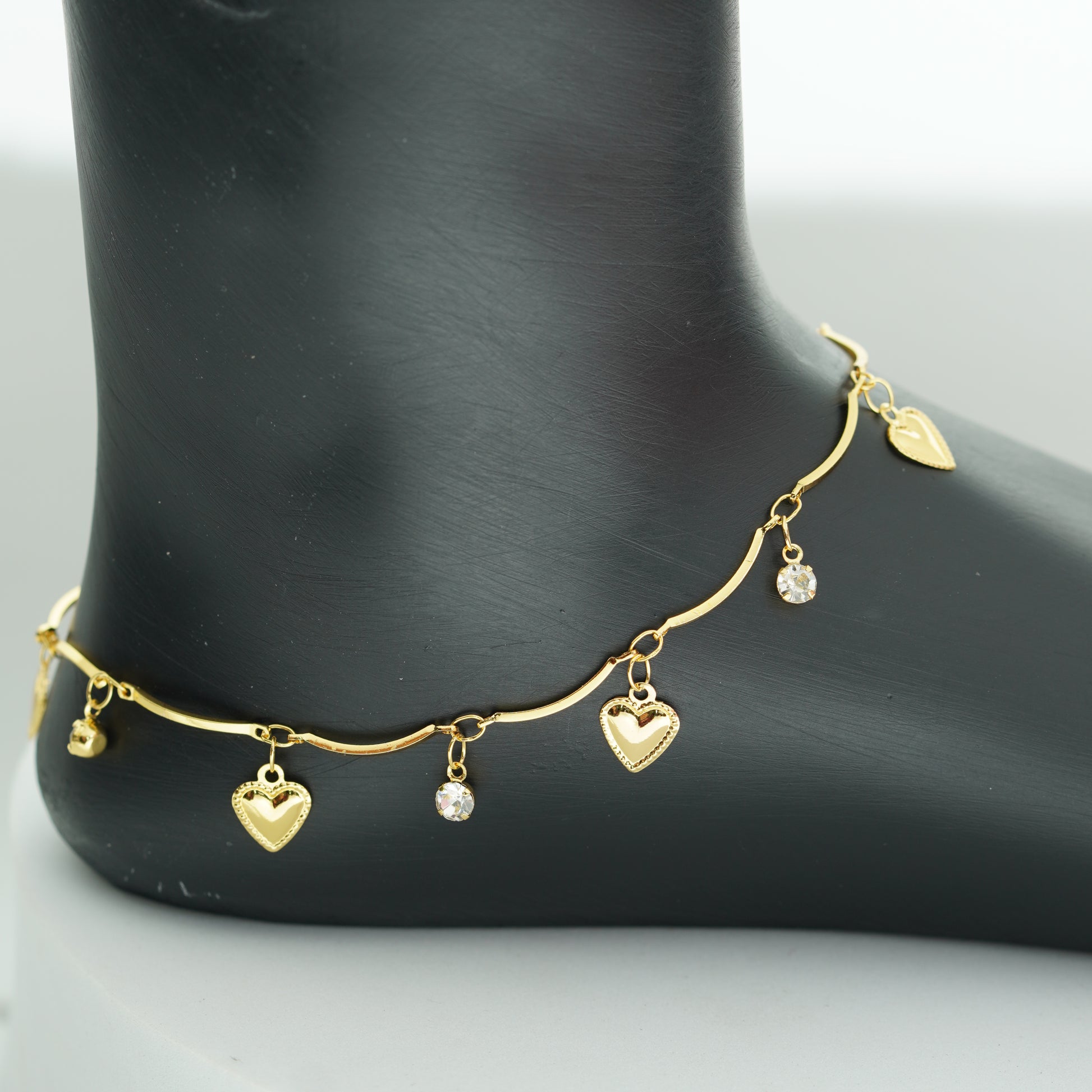 (8A) SHINY HEART ANKLET
