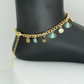(9A) EVIL EYE GOLD ANKLET