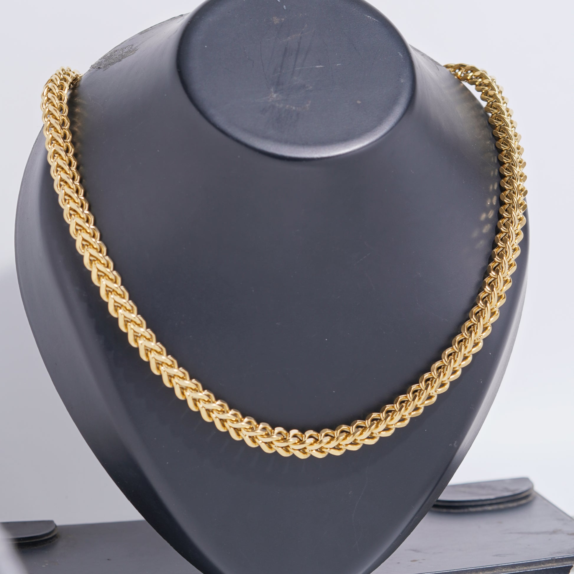 Gold-tone stainless steel square chain