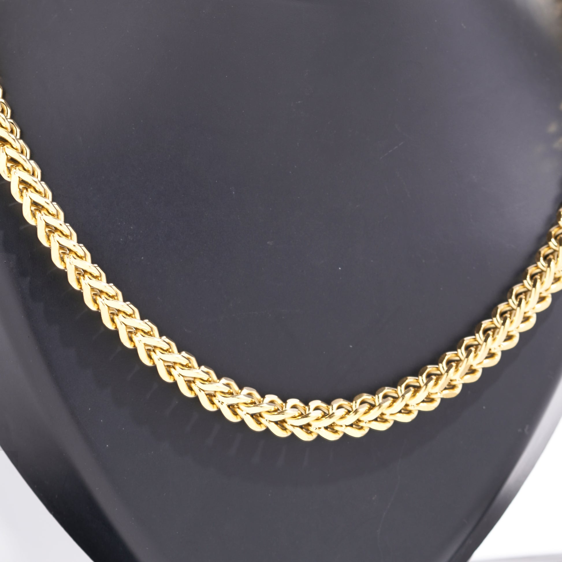 Gold-tone stainless steel square chain